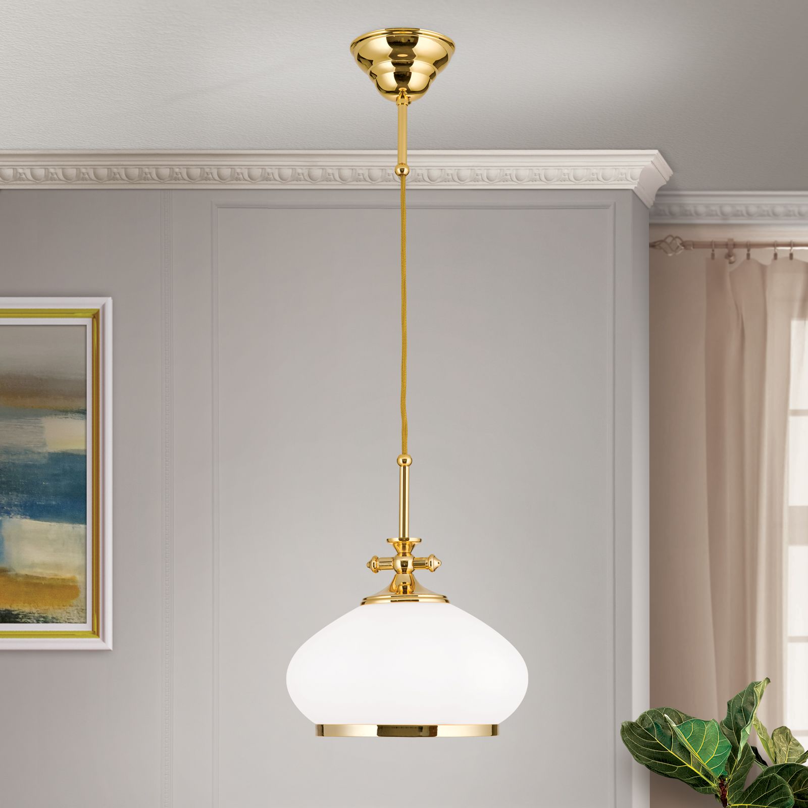 Pendant lamp EMPIRE, gold, 24cm