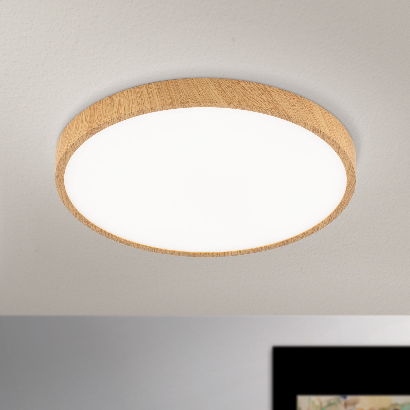 LED Deckenleuchte BULLY, Ø 28 cm, Holz