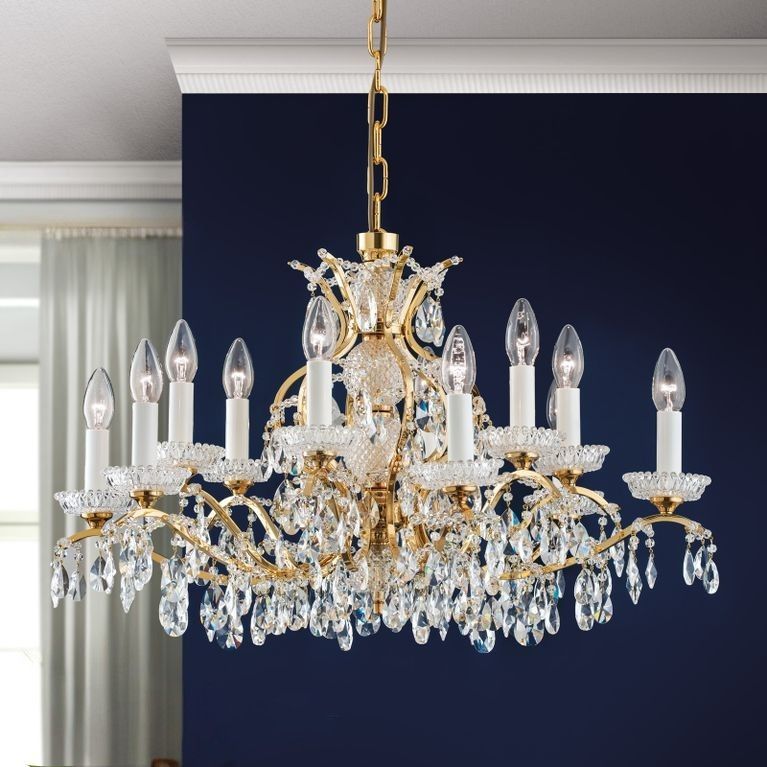 Chandelier HIROHITO, 6+6-flames, gold