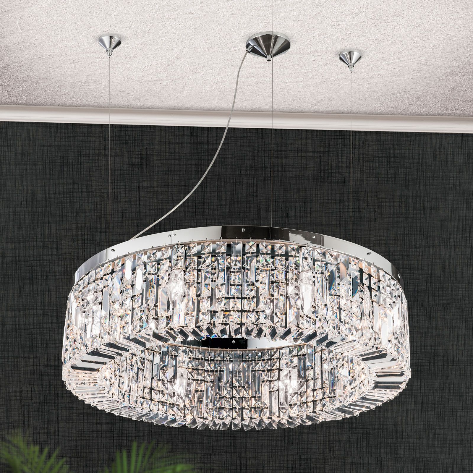 Luster RING, 8-flammig, Chrom