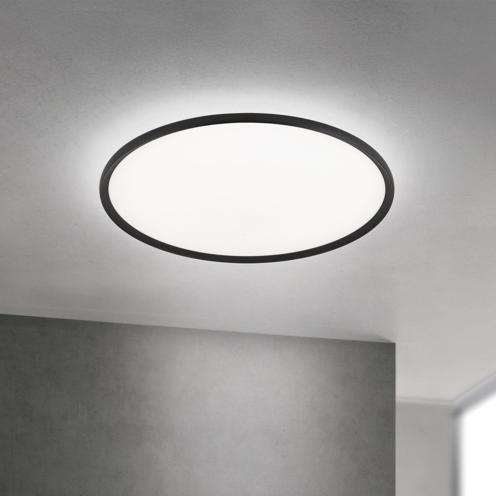 LED ceiling light KANT, Ø 80cm, black