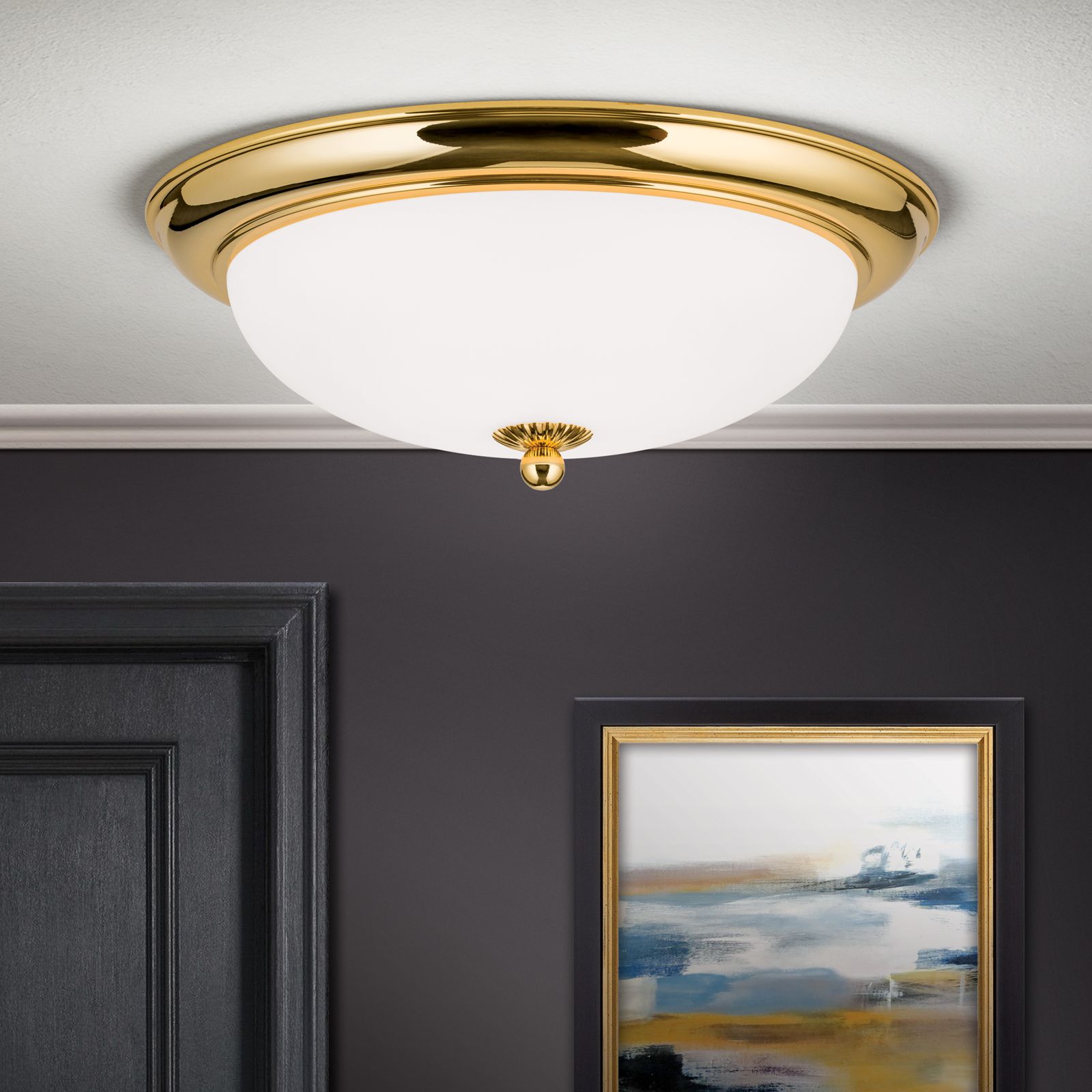 Ceiling light EMPIRE, 24K gold plated, dia. 35cm