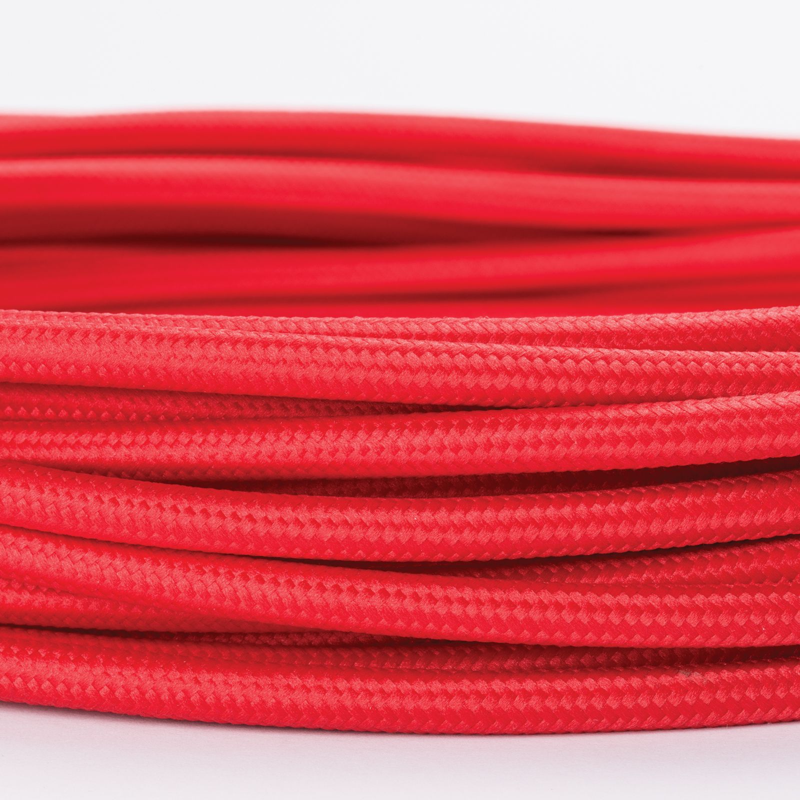 Kabel, Textil, 3x0,75mm², 1 m, Rot