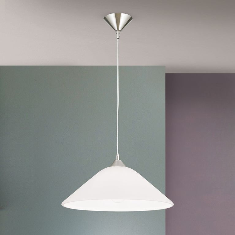 Single pendant GRADO, satin chrome finish