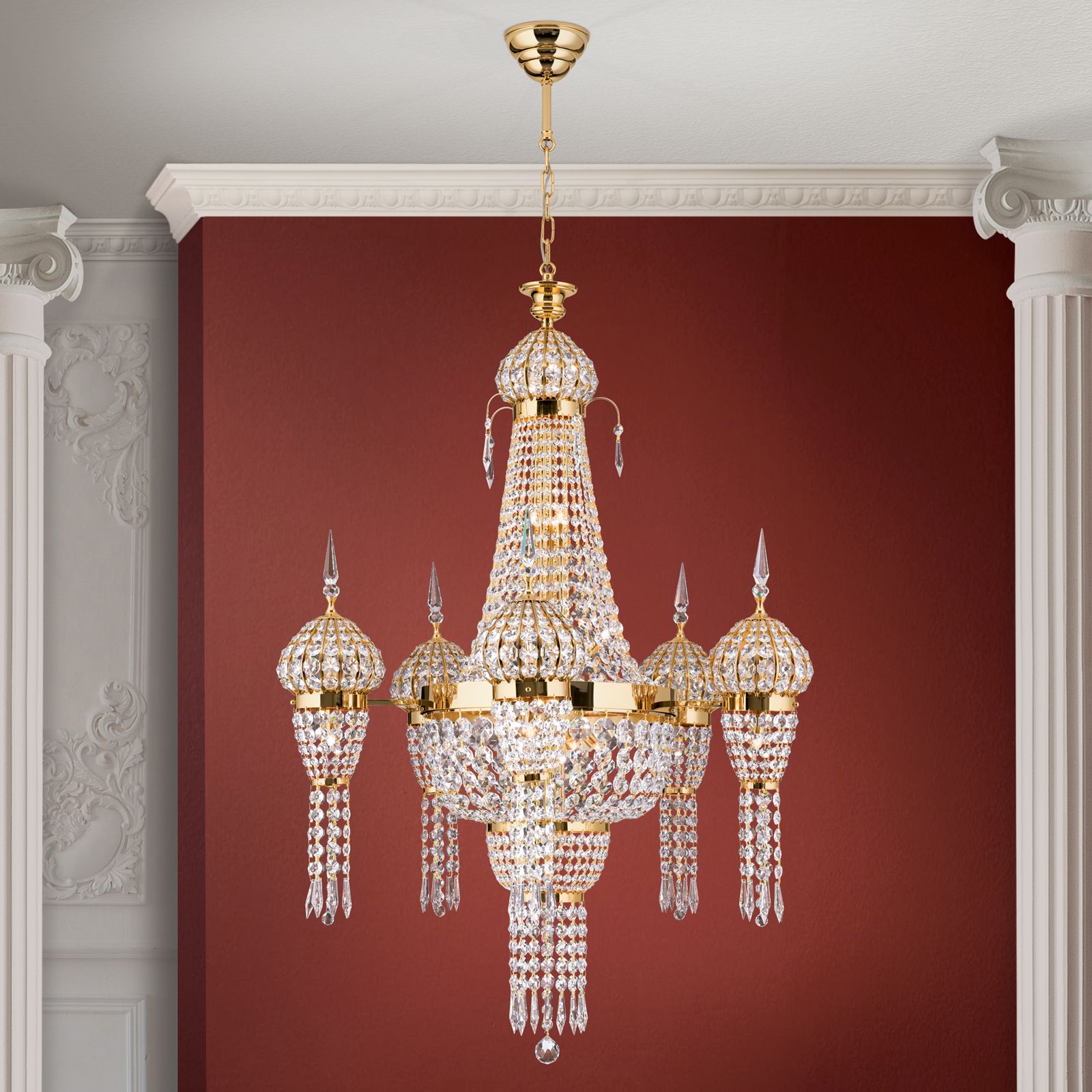 Chandelier ORIENTAL, 31-flames, gold