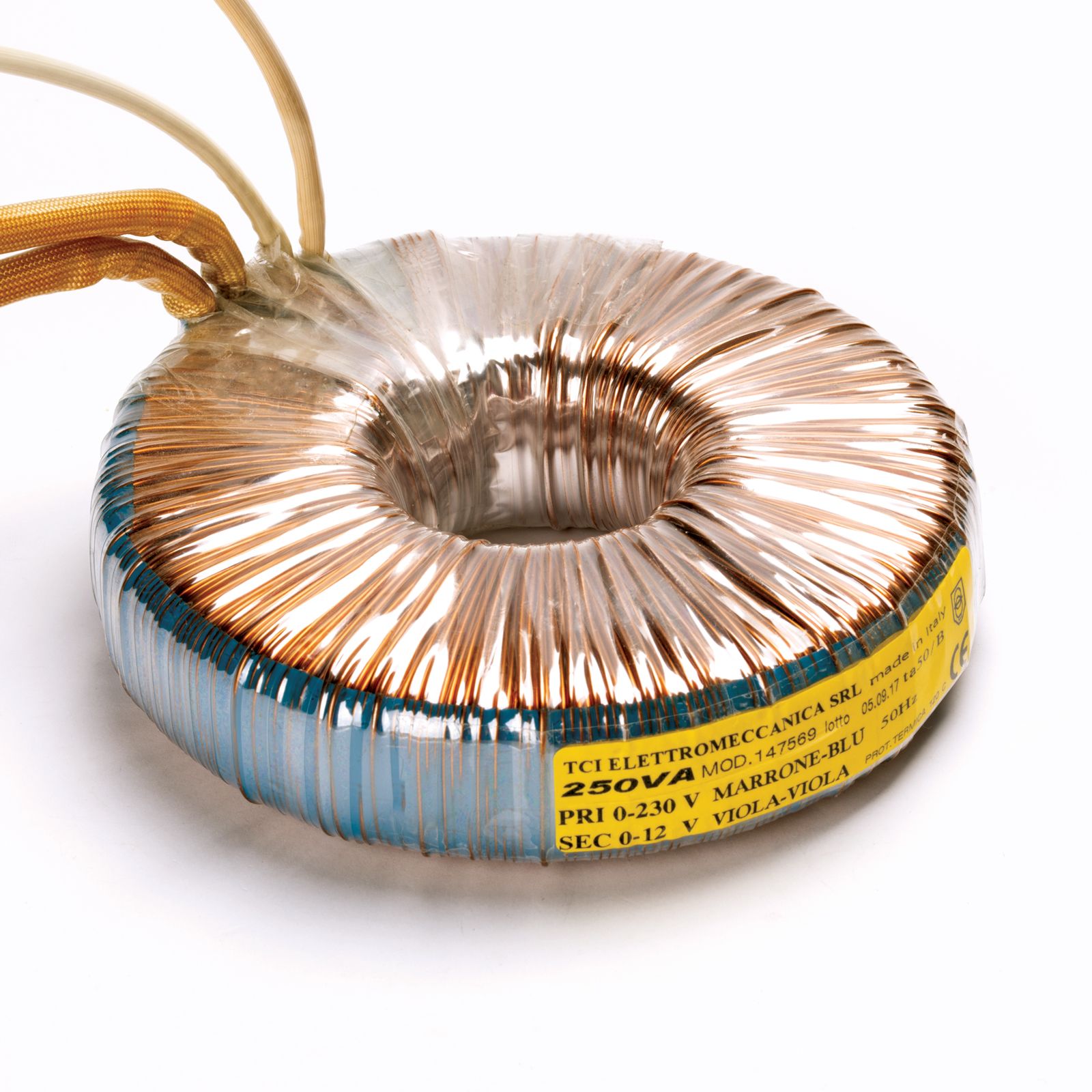 Toroidal transformer 250W flat incl. mounting kit, dimmable