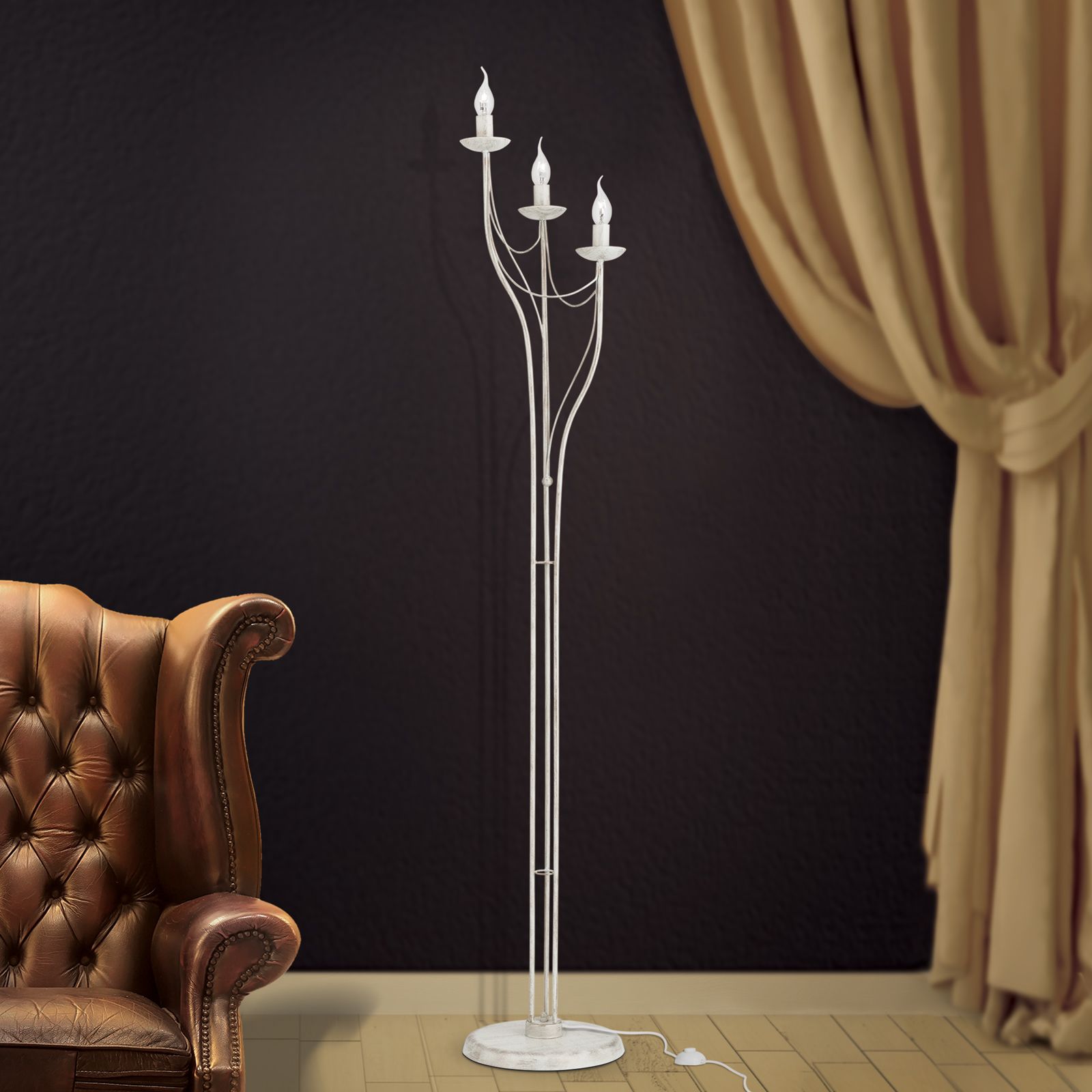 Floor lamp VELA, ivory finish
