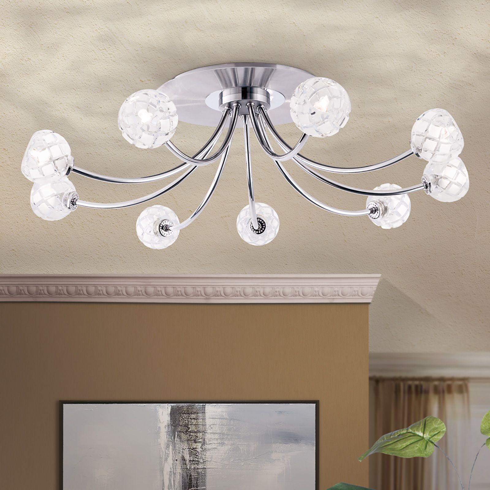 Deckenleuchte MADERNO, 9-flammig, Satin