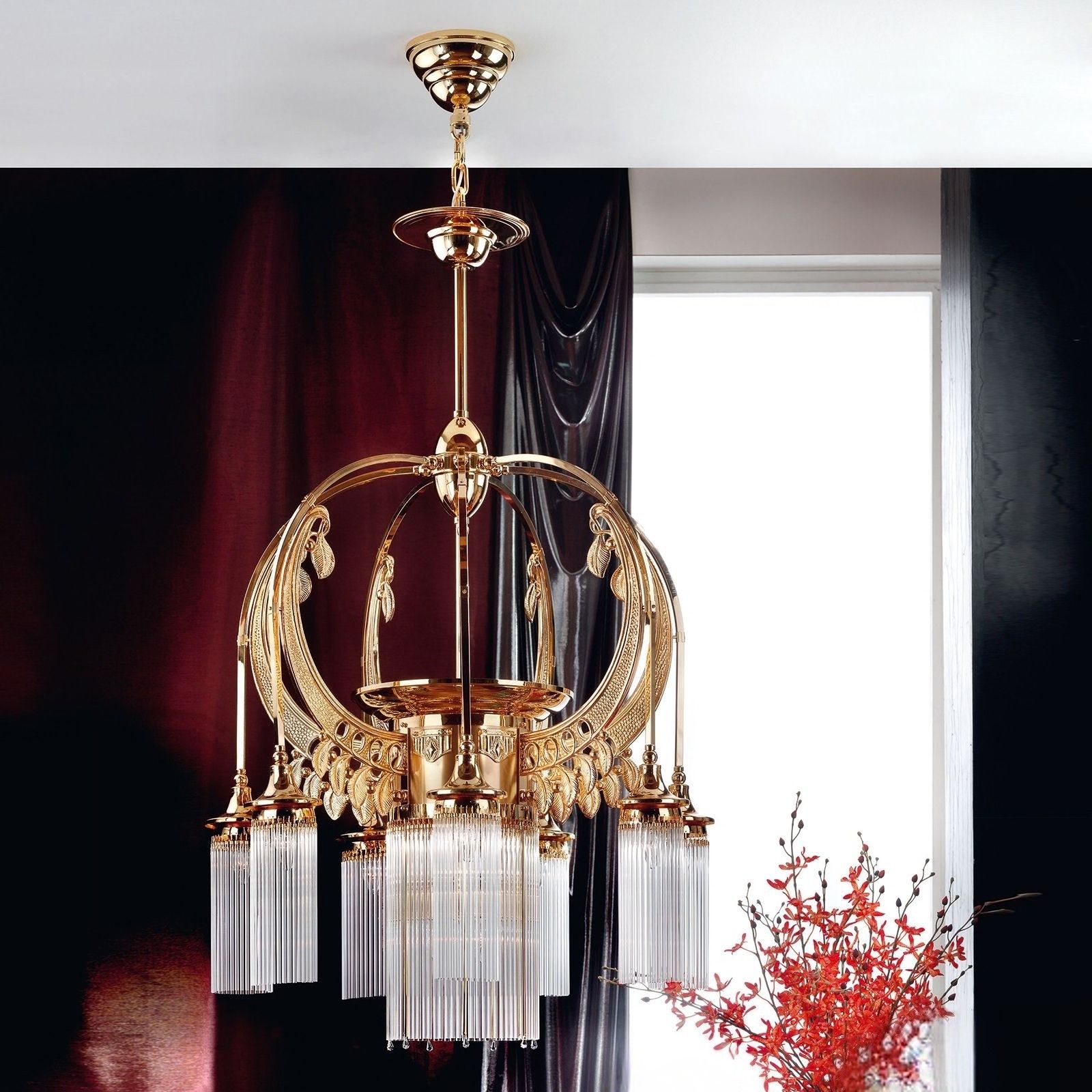 Luster ADELE, 8-flammig, Gold, mit Stäbchen