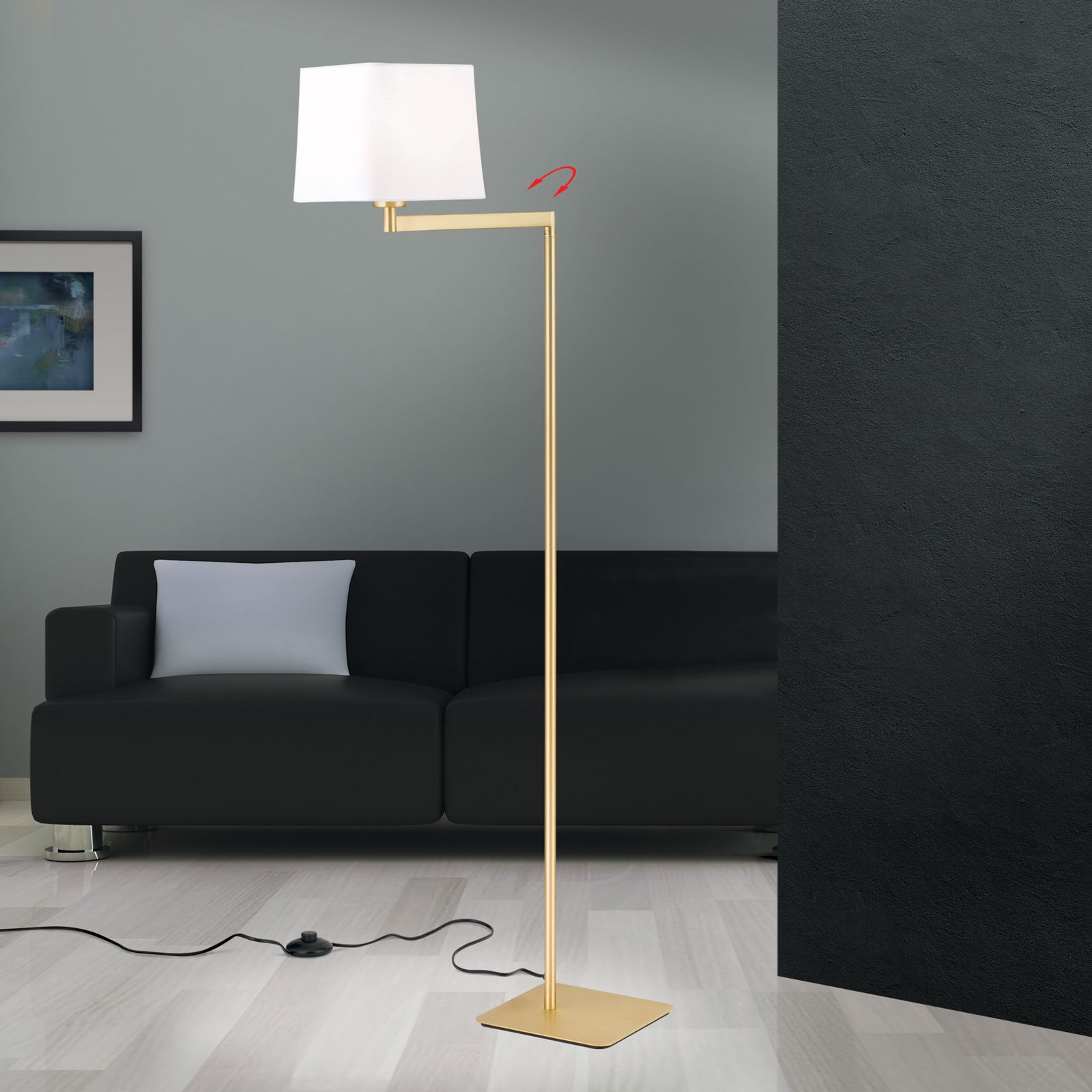 CARLTON floor lamp, matt brass