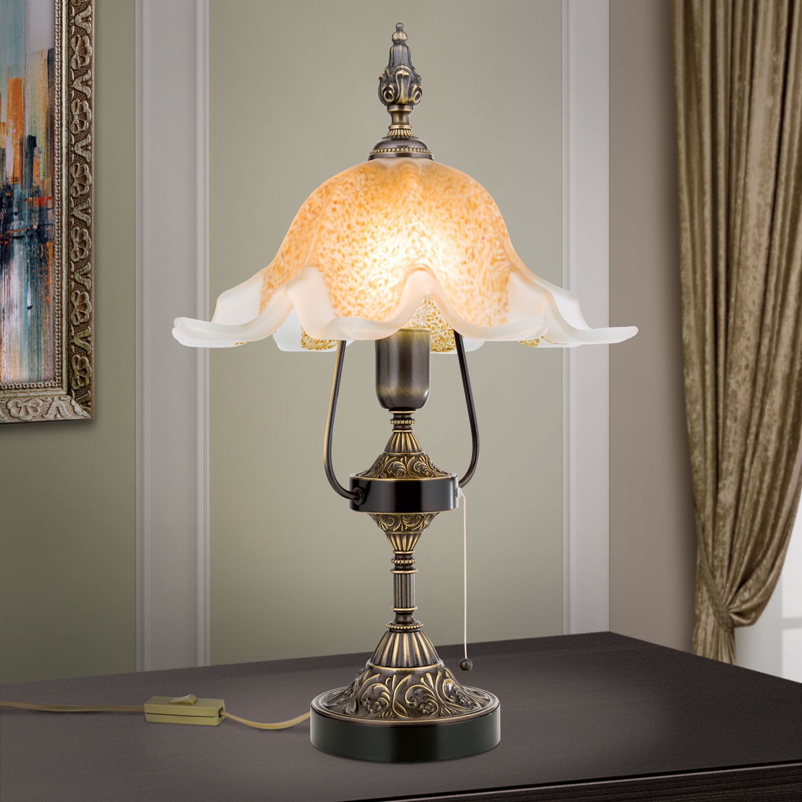 Tischlampe TOSCA, Altpatina