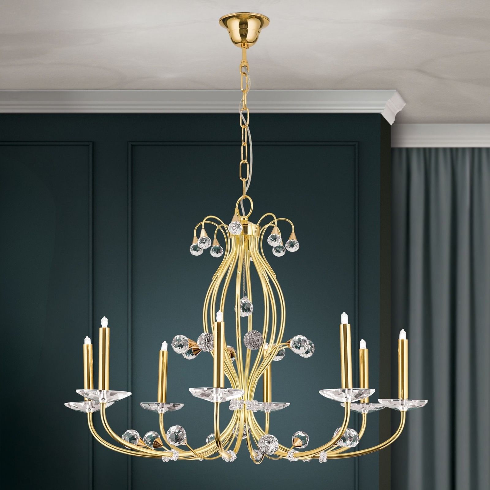 Kronleuchter EREMITAGE, 8-flammig, Gold