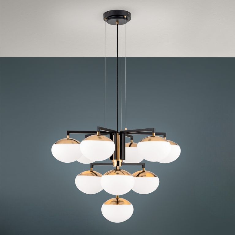 Chandelier JOSEPHINE, 10-lamps, Ø 73,5cm, Black