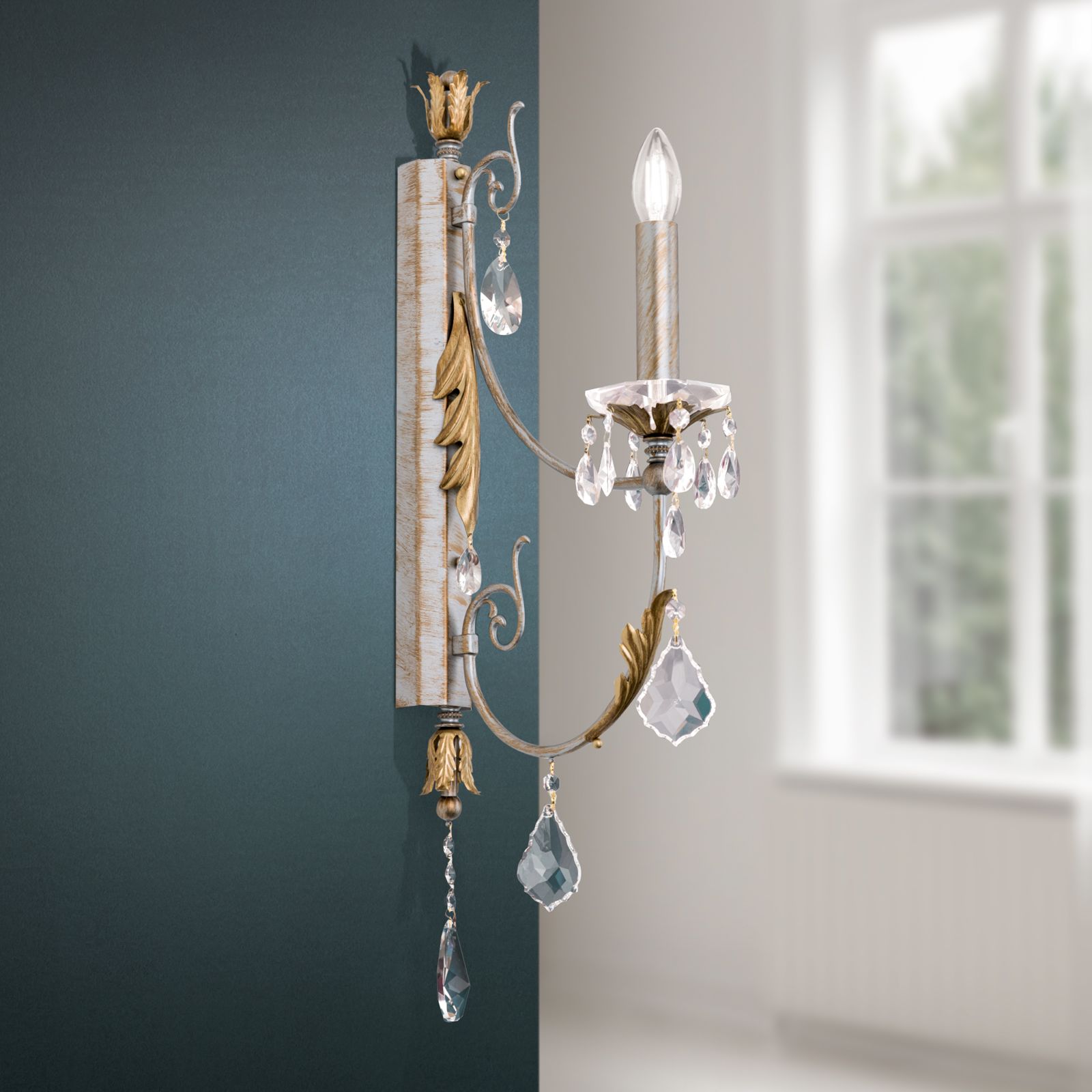 Wandleuchte MIRAMARE, 1-flammig, silbergold