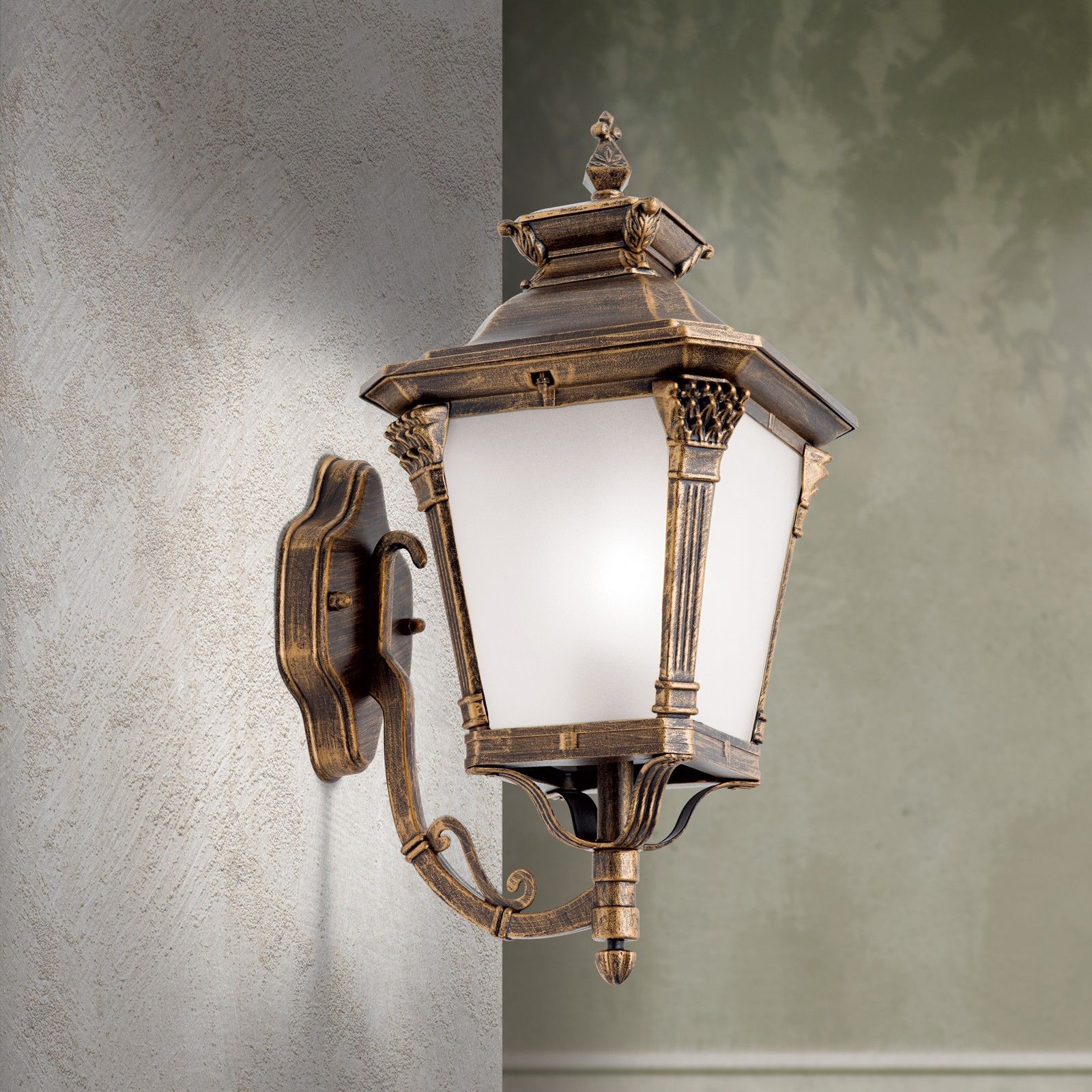 AIKO venkovní nástěnné svítidlo, patina, nahoru