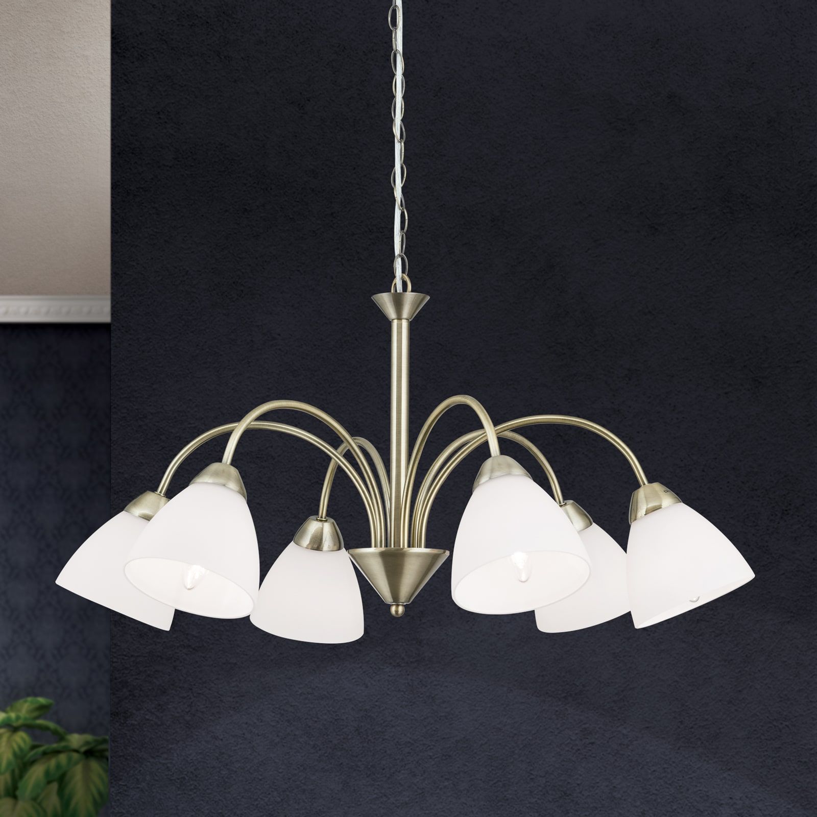 Luster SUSAN, 6-flammig, Patina