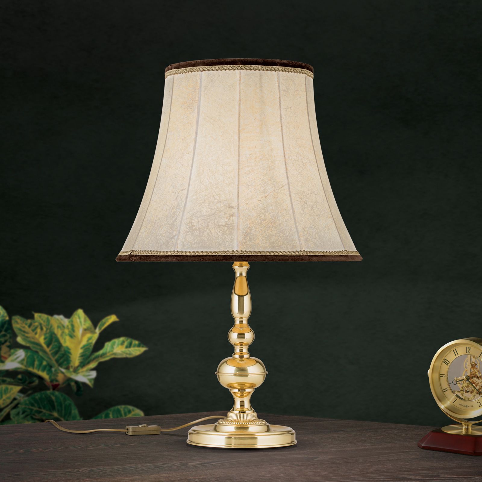 Tischlampe FLÄMISCH, Messing-glänzend, D40cm