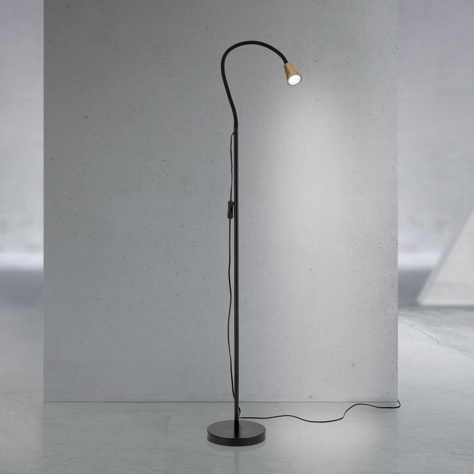DOTTY floor lamp, black brass