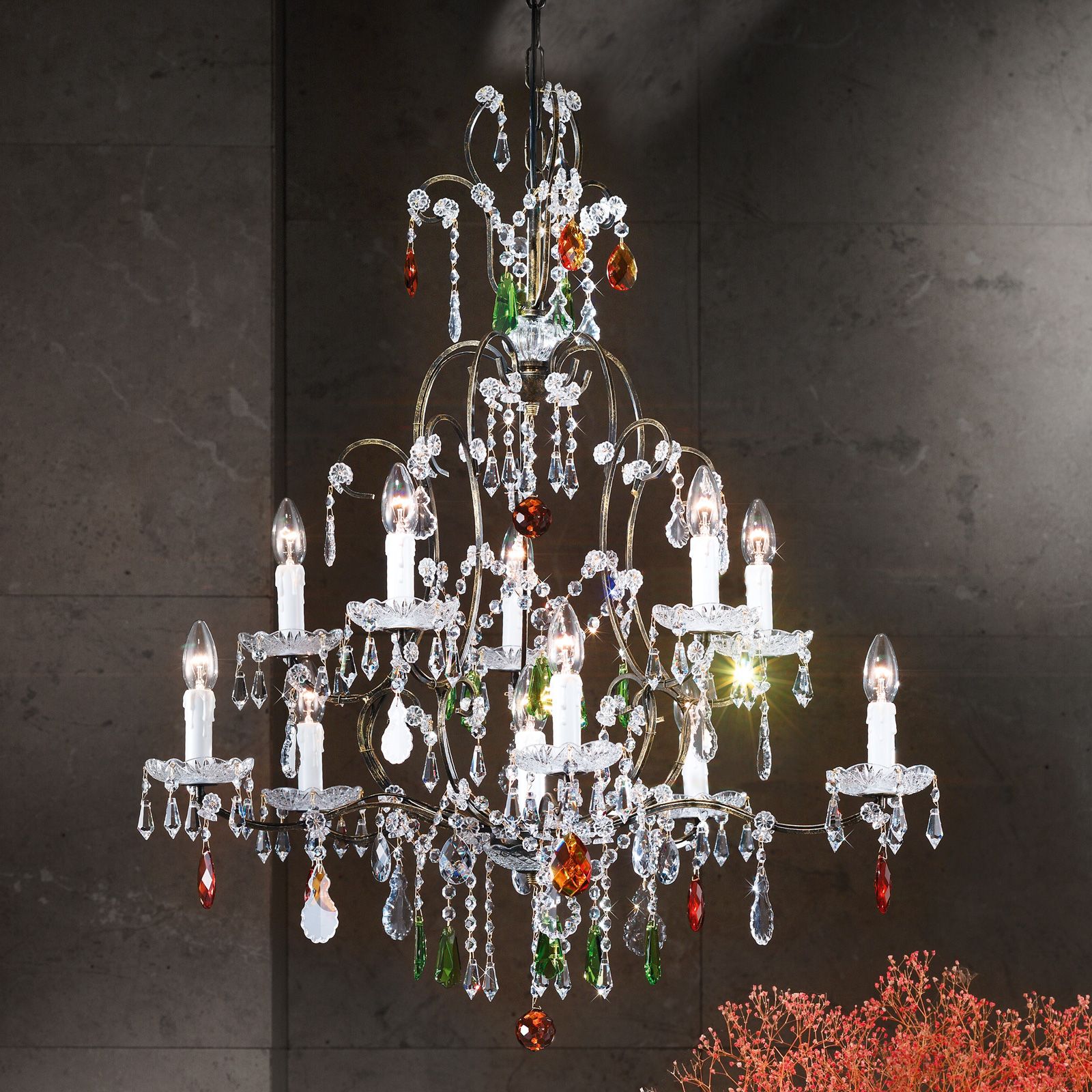 Kronleuchter VERONA, 11-flammig, Antikgold