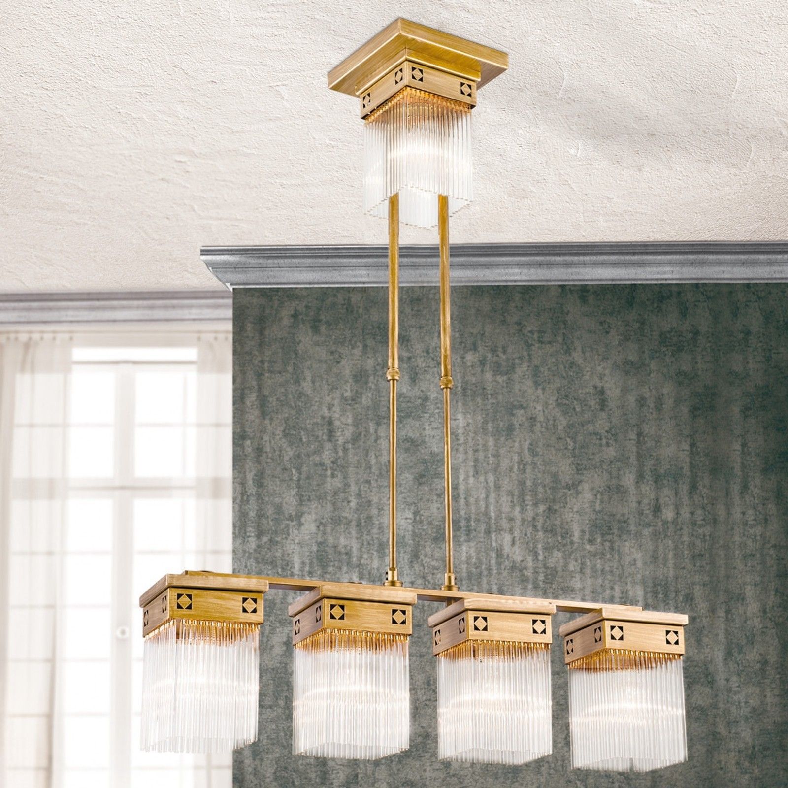 Hängeleuchte ART QUATRO, 5-flammig, Altbronze