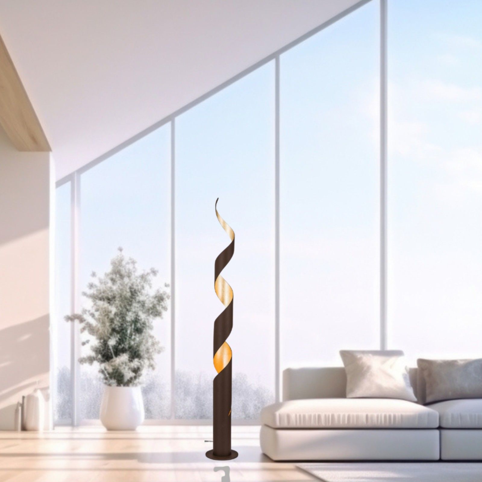 Stehlampe ELIANO, Antikgold