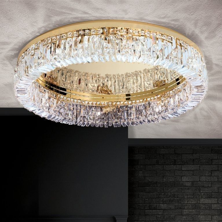 Kristalldeckenleuchte RING, 8-flammig, Gold