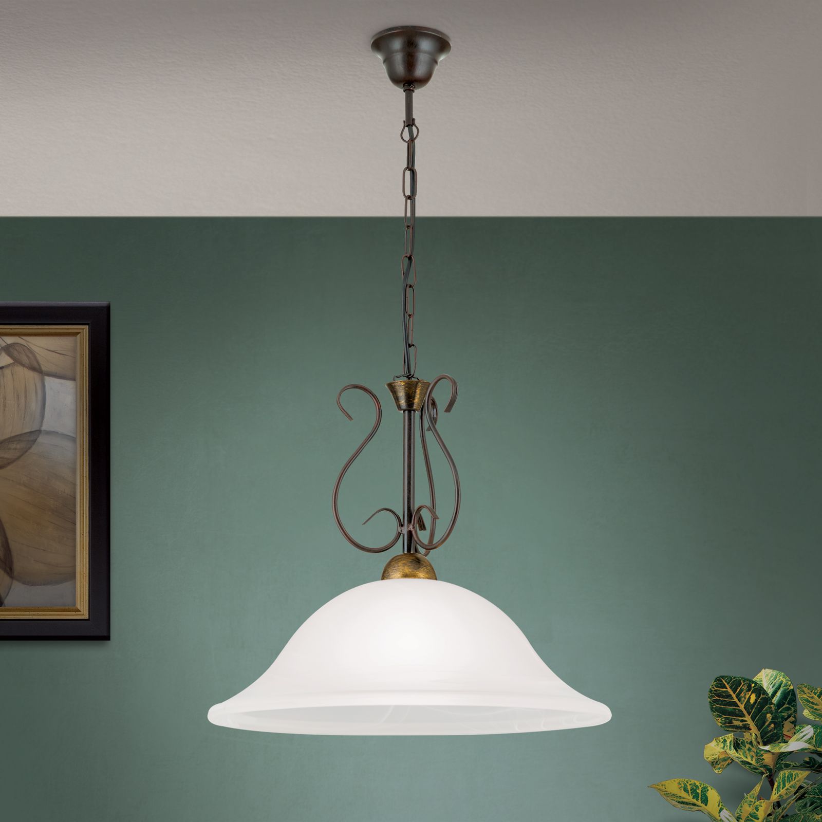 Hängeleuchte LUDO, 1-flammig, Antik