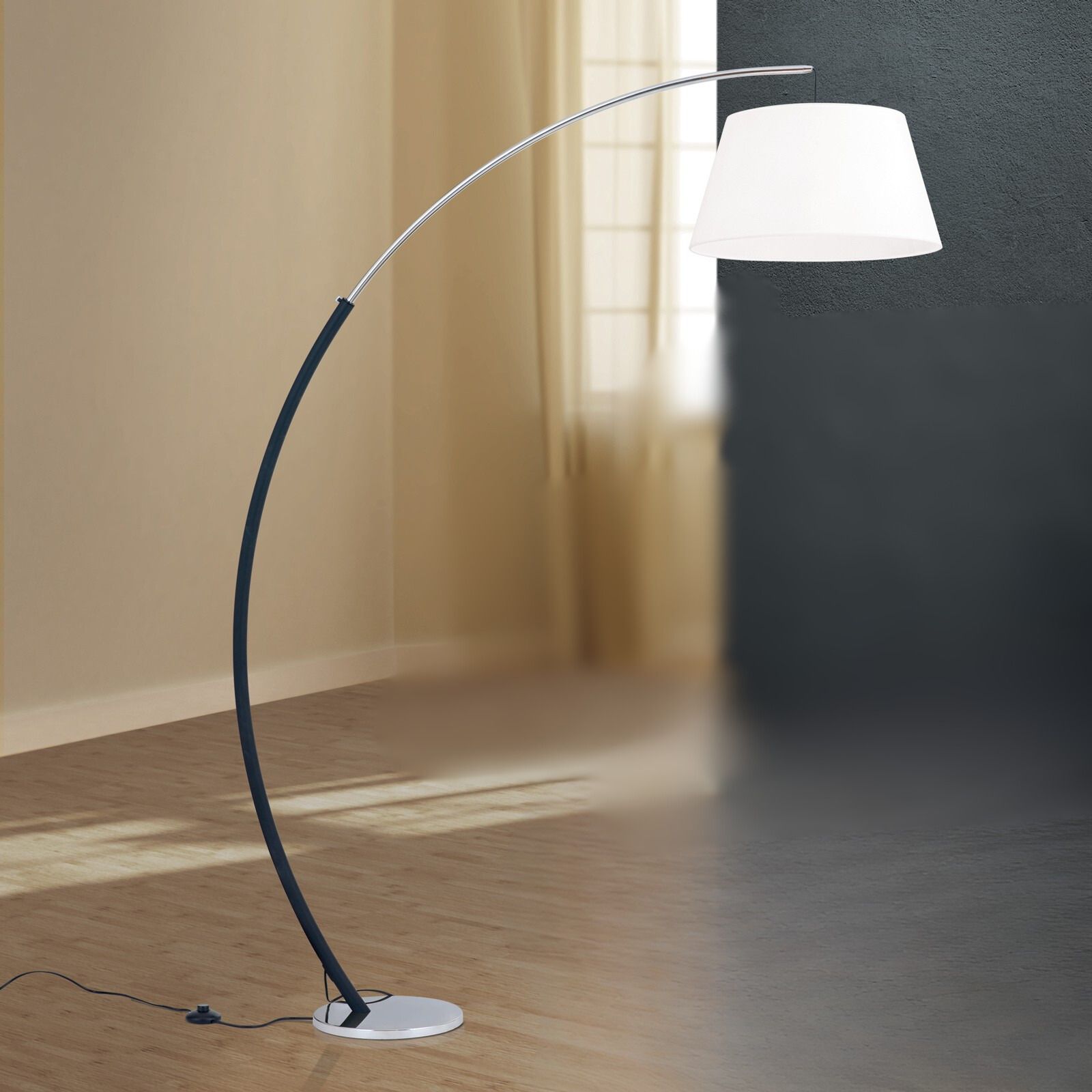 Stojací lampa PHILIPP, chrom-černá