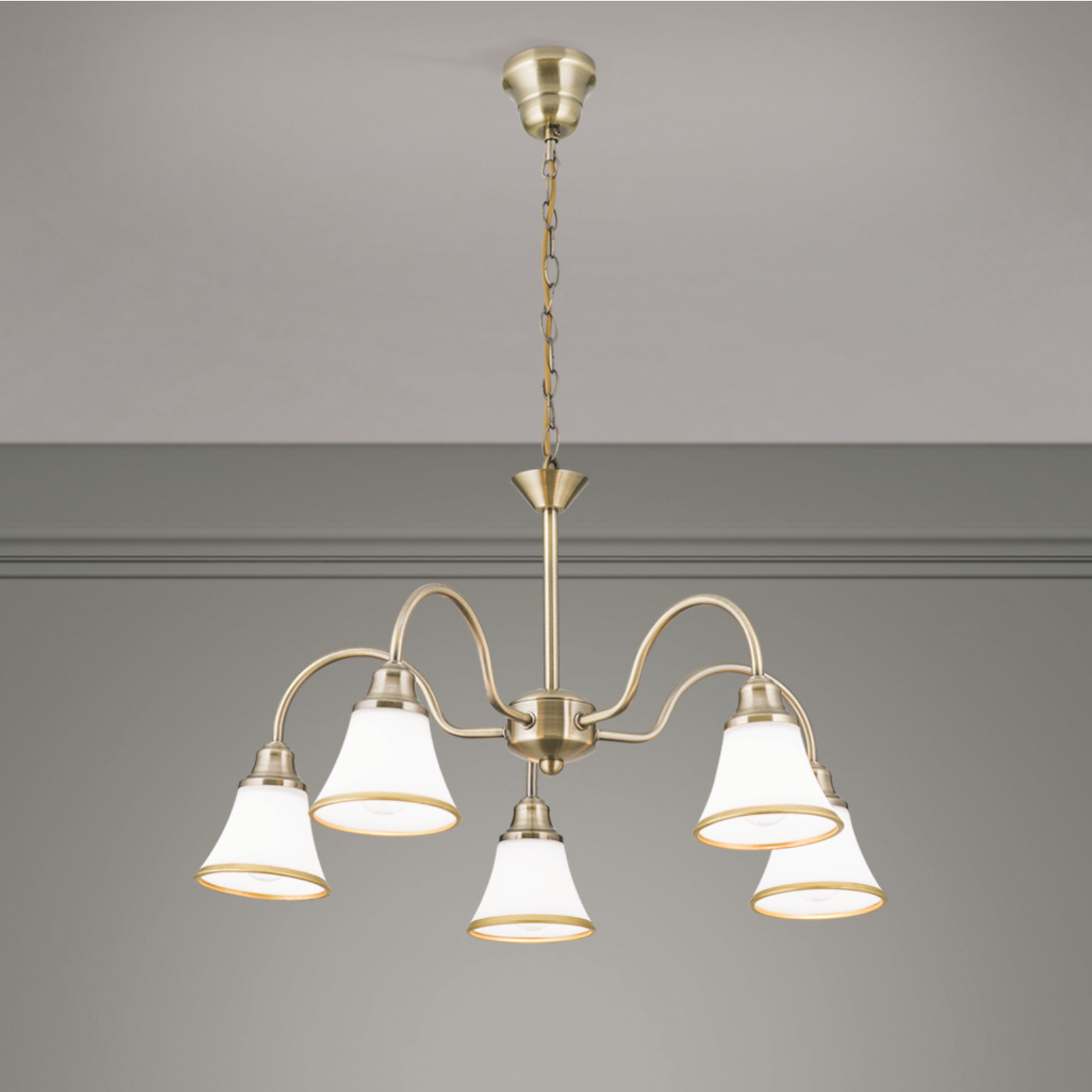 Luster MAJA, 5-flammig, Patina