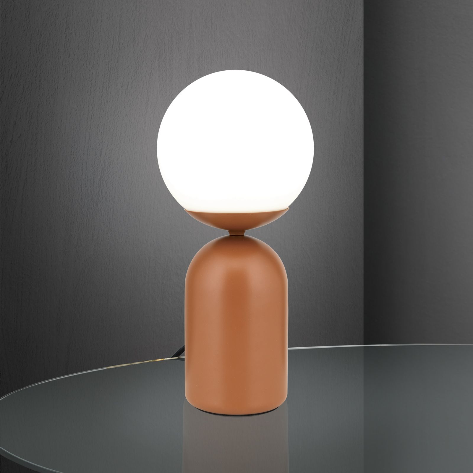Table lamp STANLEY, height 32cm, coral red