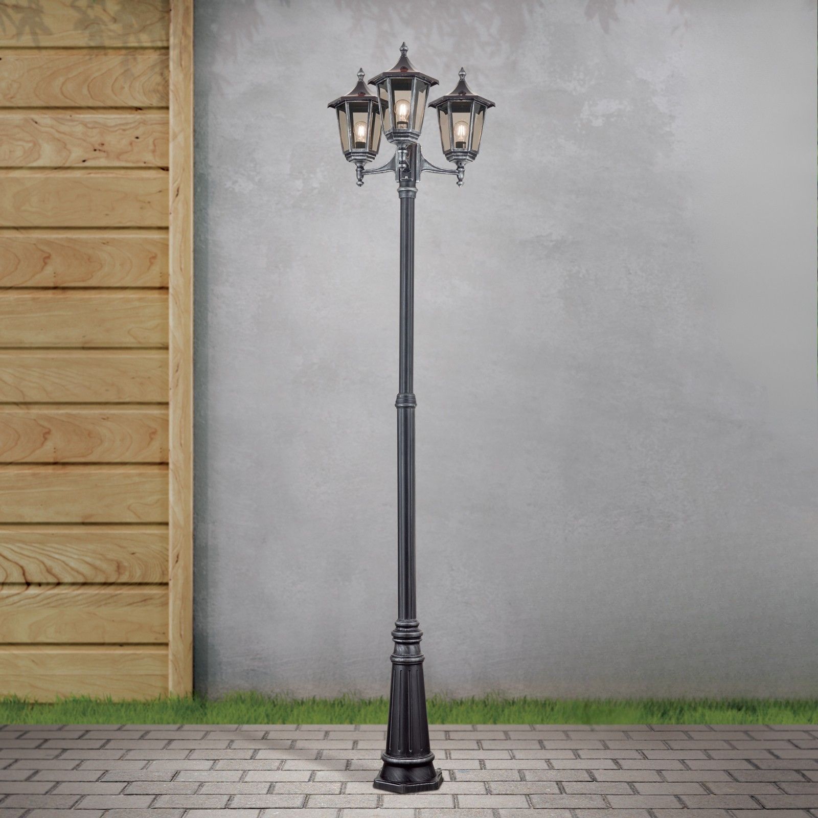 Venkovní svítidlo HERMINE, černá stříbrná, V255cm