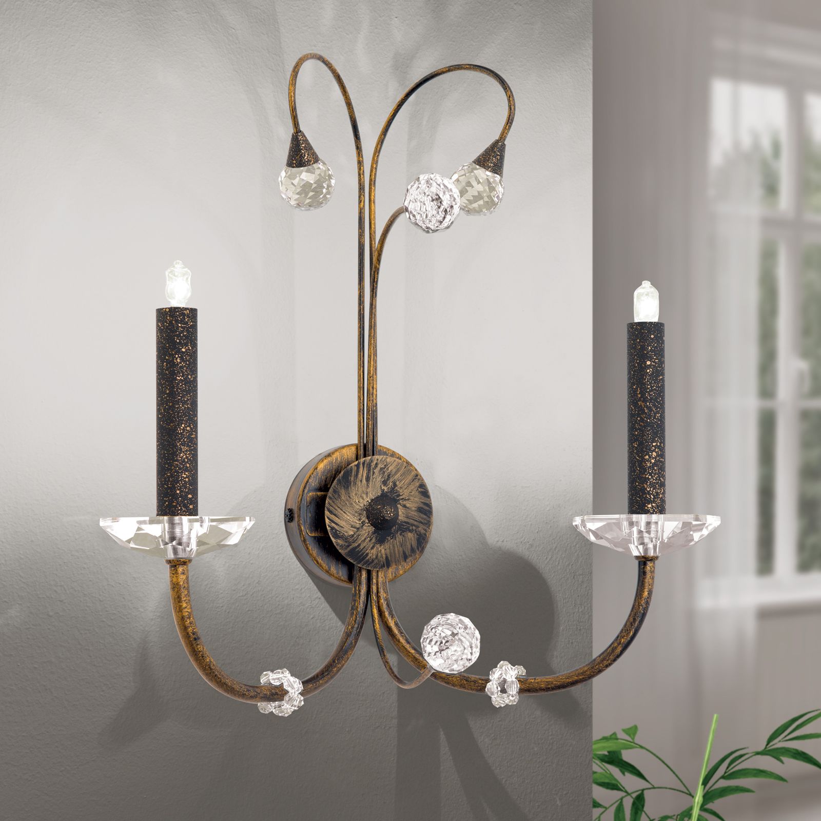 Wall light EREMITAGE, 2-flames, Antique