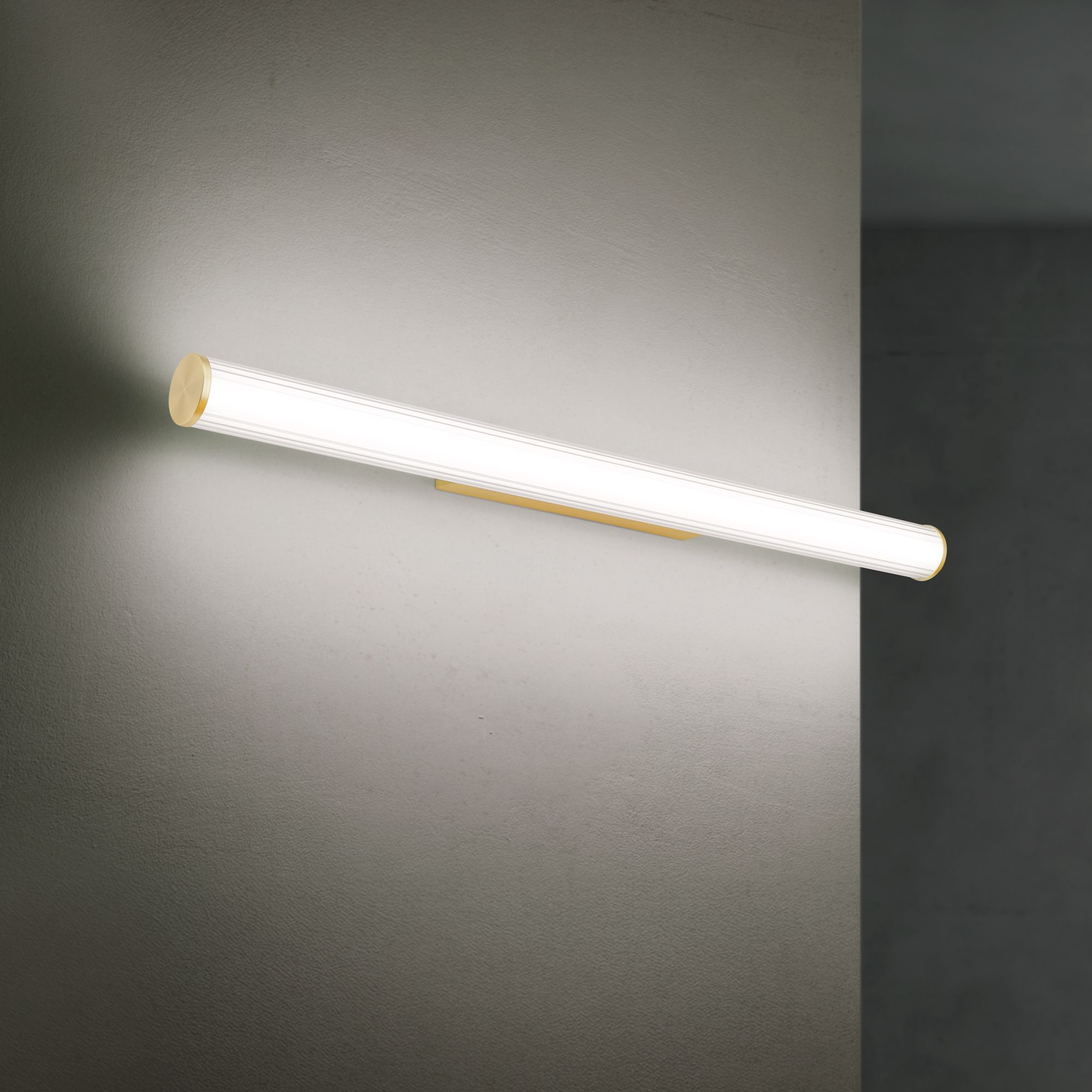 Wandleuchte NAXOS, Länge 90 cm, messing-matt
