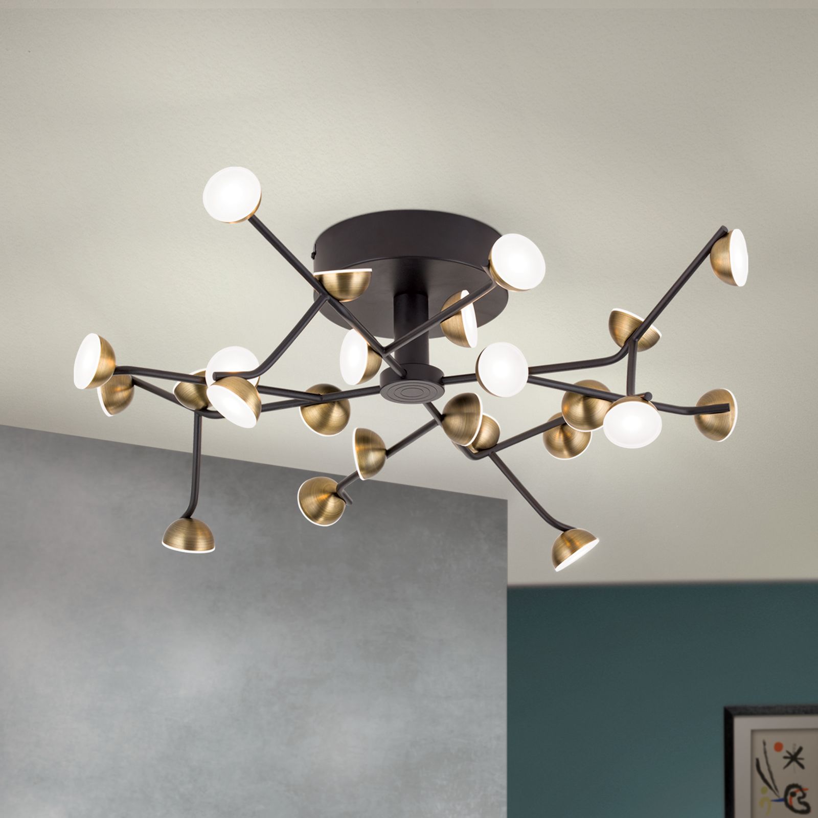LED Deckenleuchte BLOSSOM, 24-flammig, antik