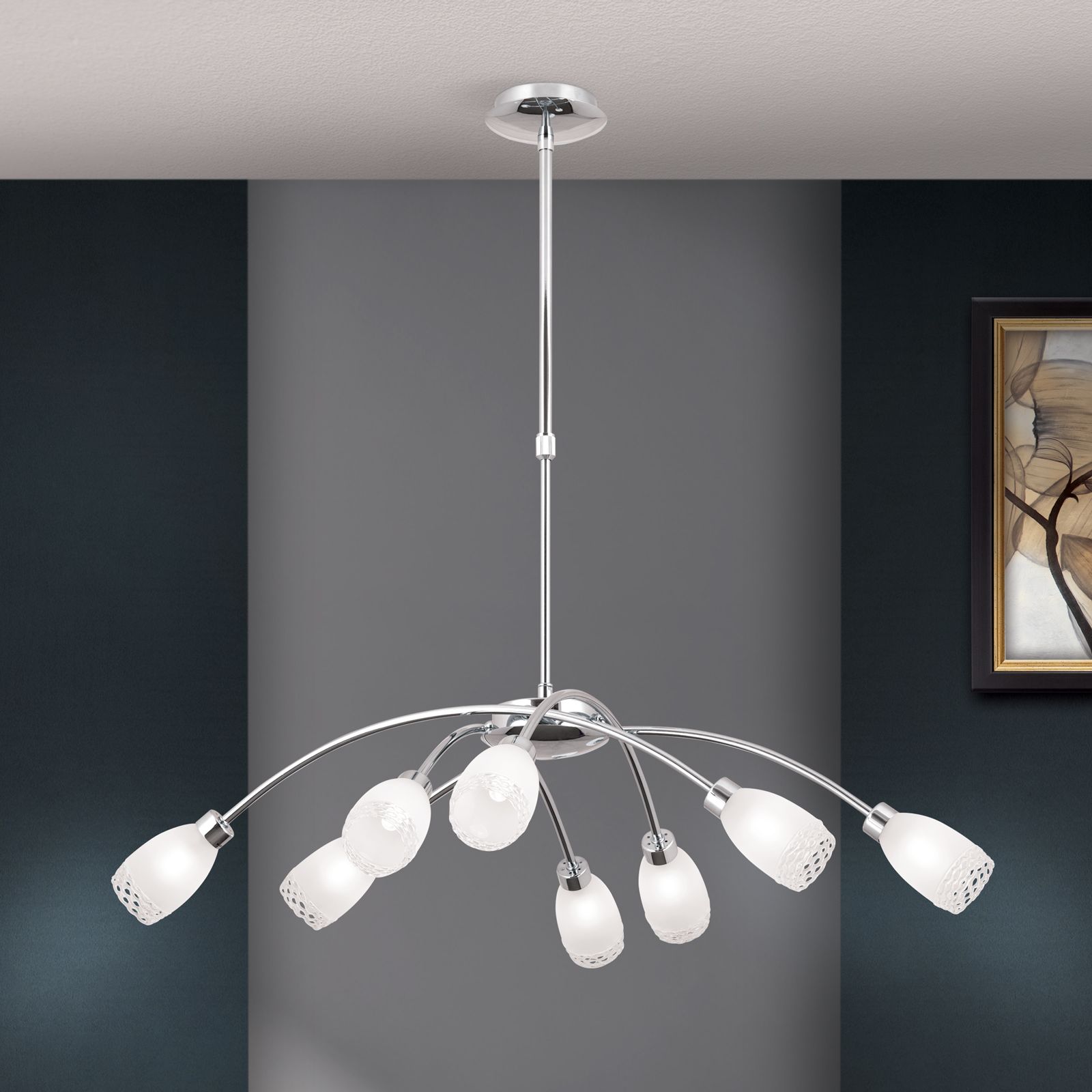 Luster CARLA, 8-flammig, Chrom glänzend