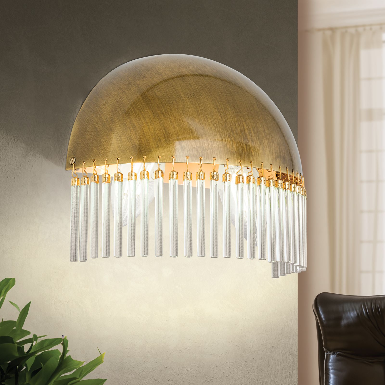 Nástěnné svítidlo Řada Tyč, 2-žárovka, patina, 20cm