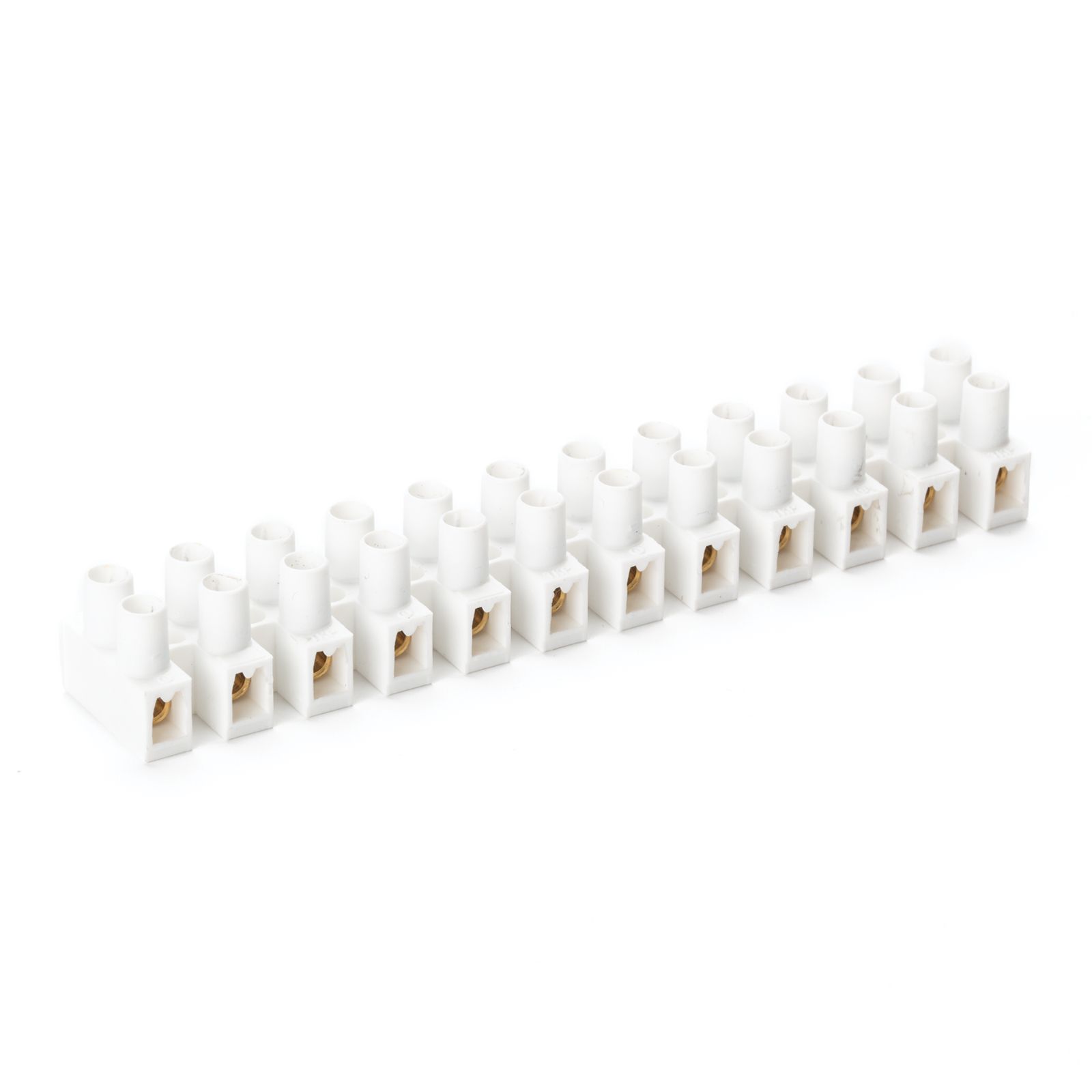 Terminal block, 12-piece, white