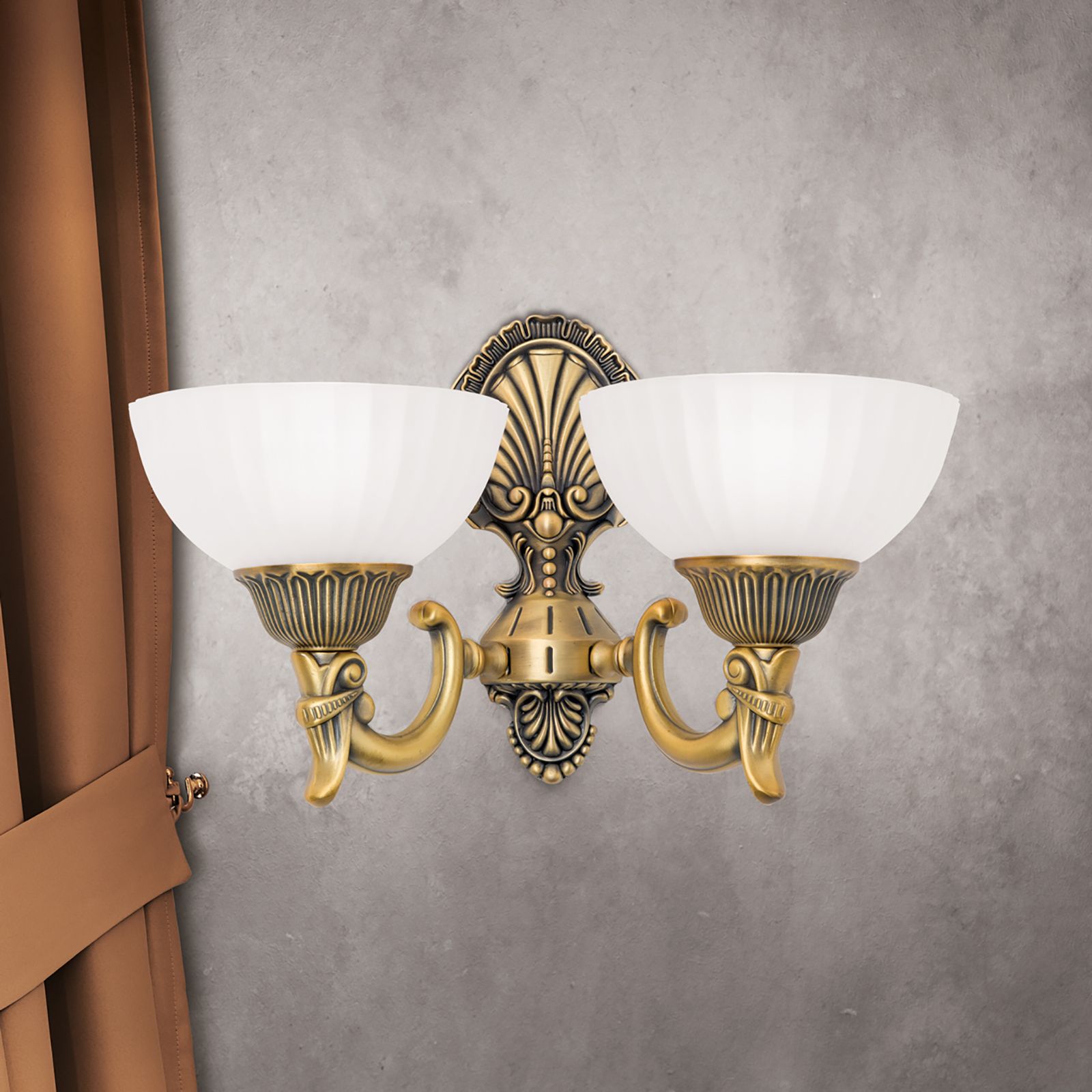 Wall light ROCCA, 2-flames, bronze