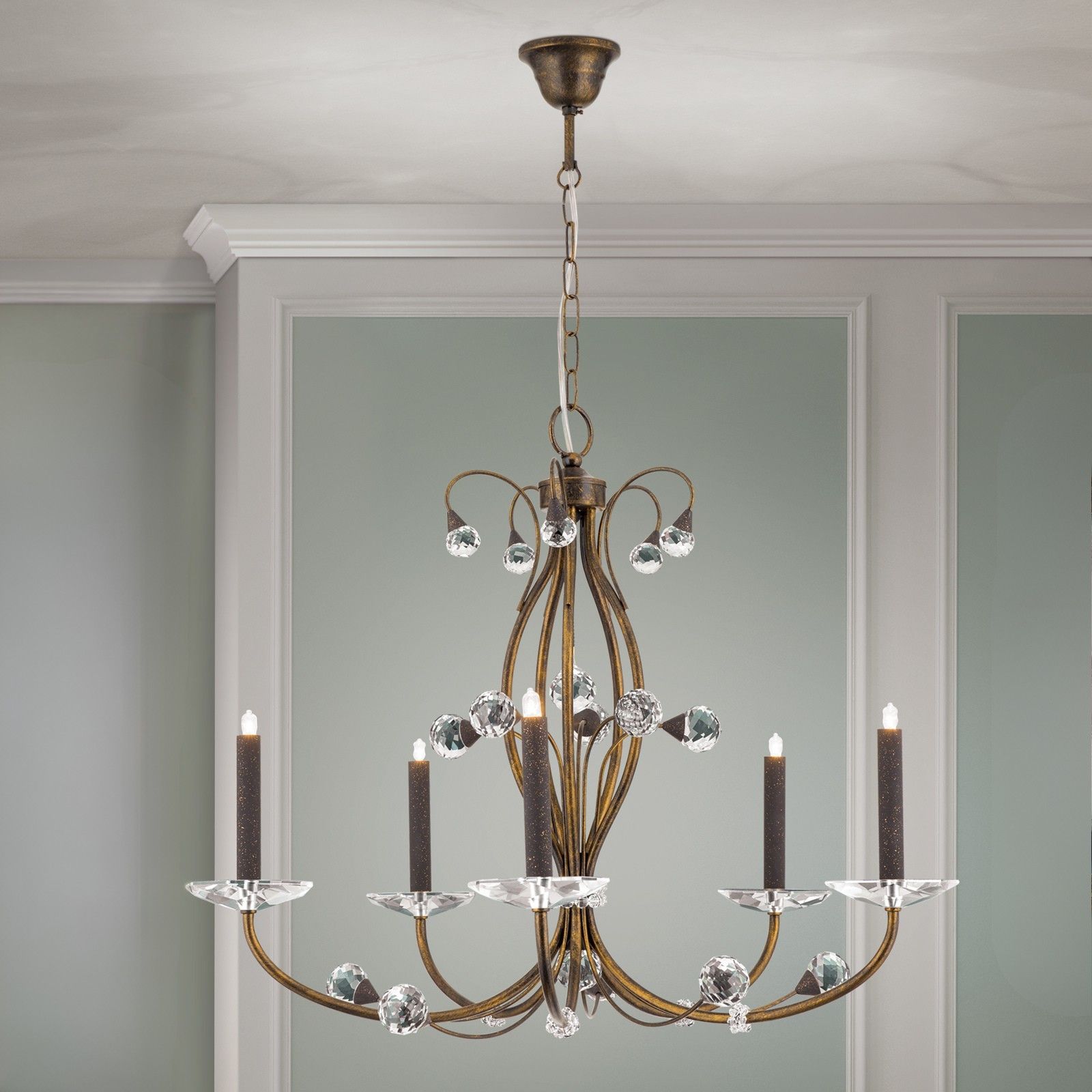 Kronleuchter EREMITAGE, 5-flammig, Antik