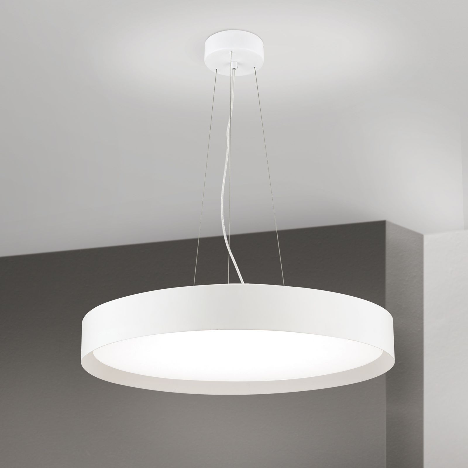 LED pendant light VARIO, Ø 60cm, white