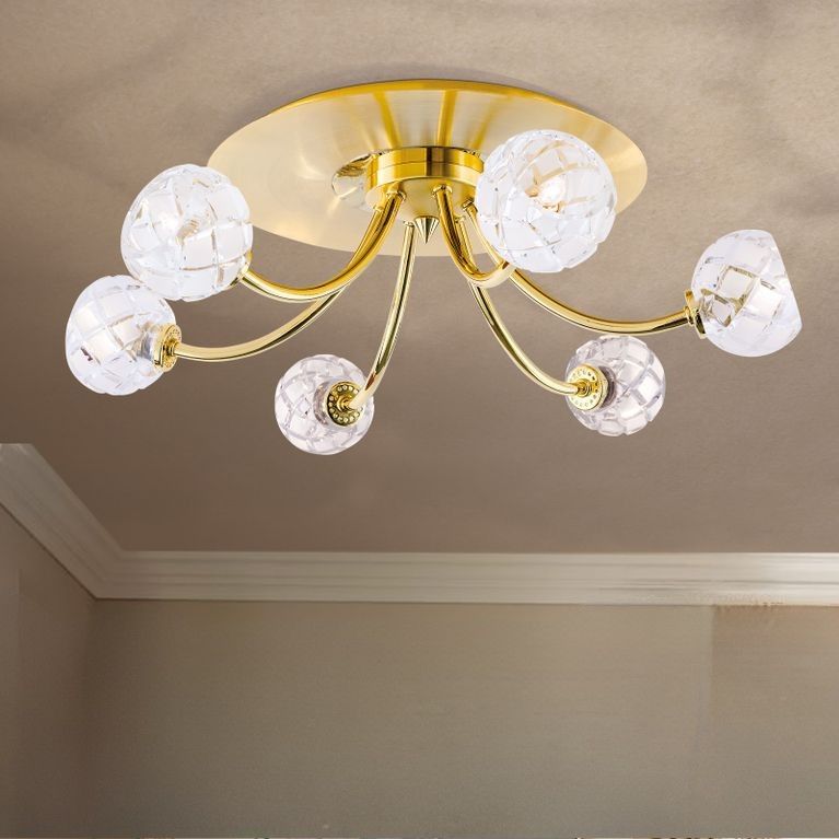 Deckenleuchte MADERNO, 6-flammig, Gold-matt