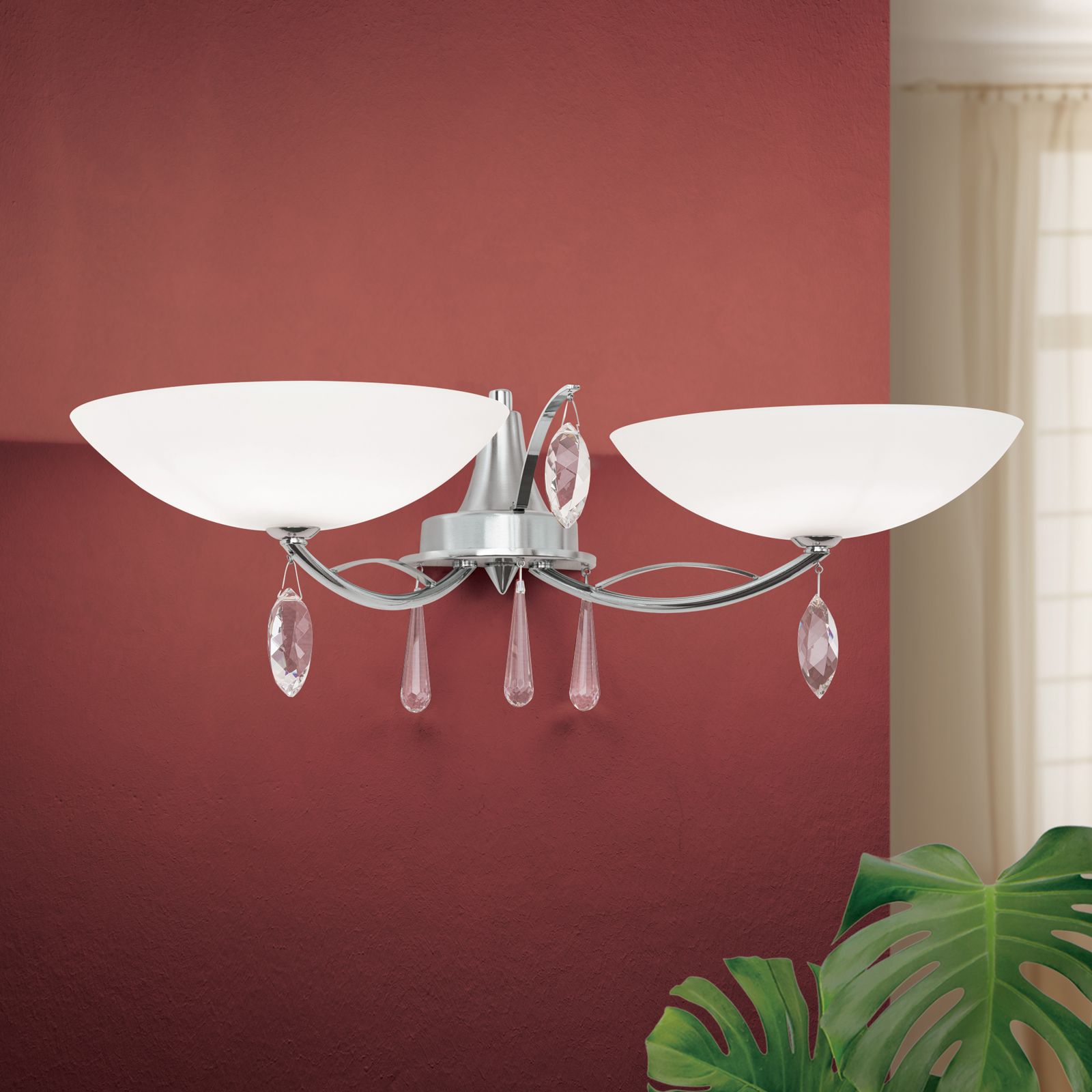 Wall light OPALDESIGN, satin, 2-lamps