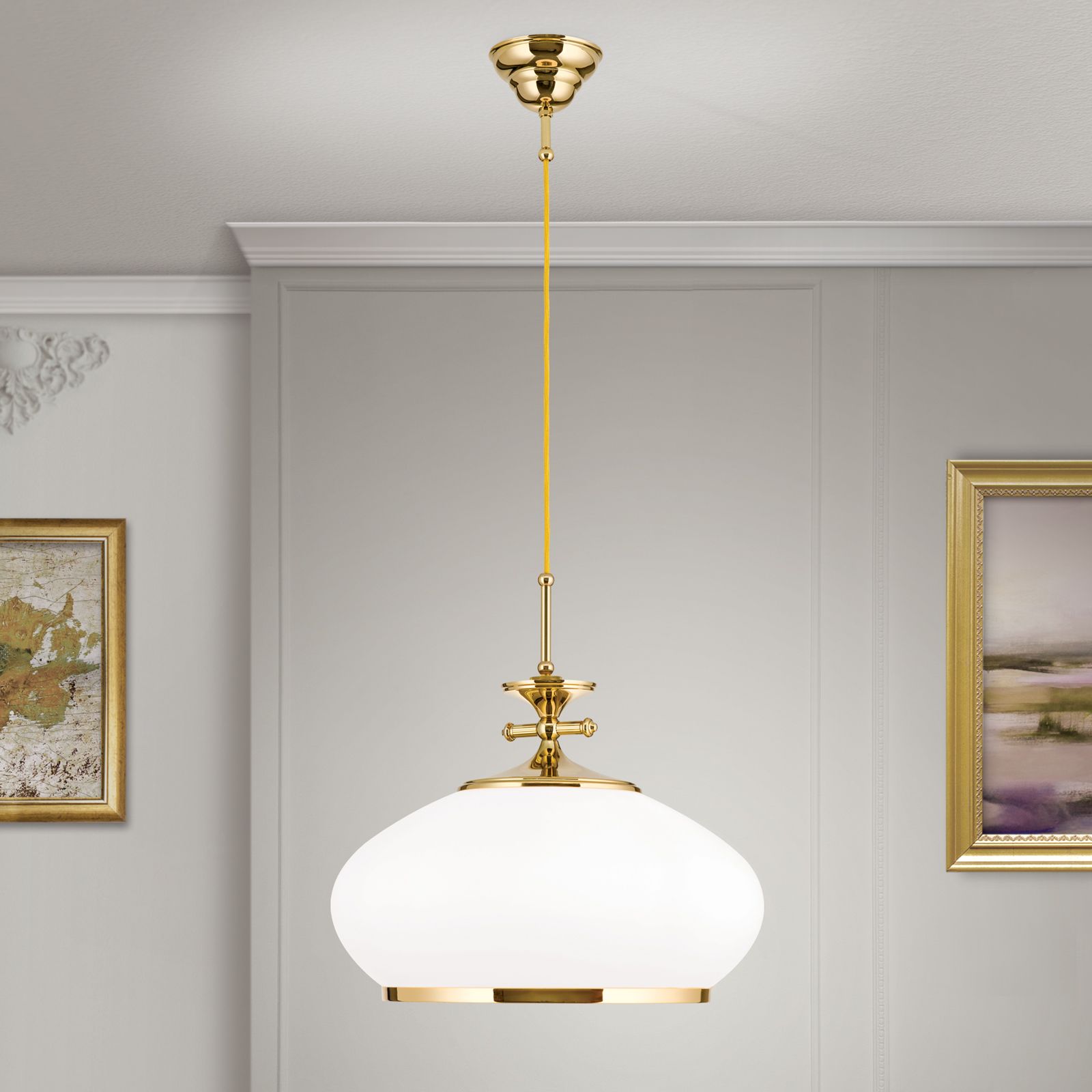 Pendant lamp EMPIRE, gold, 40cm