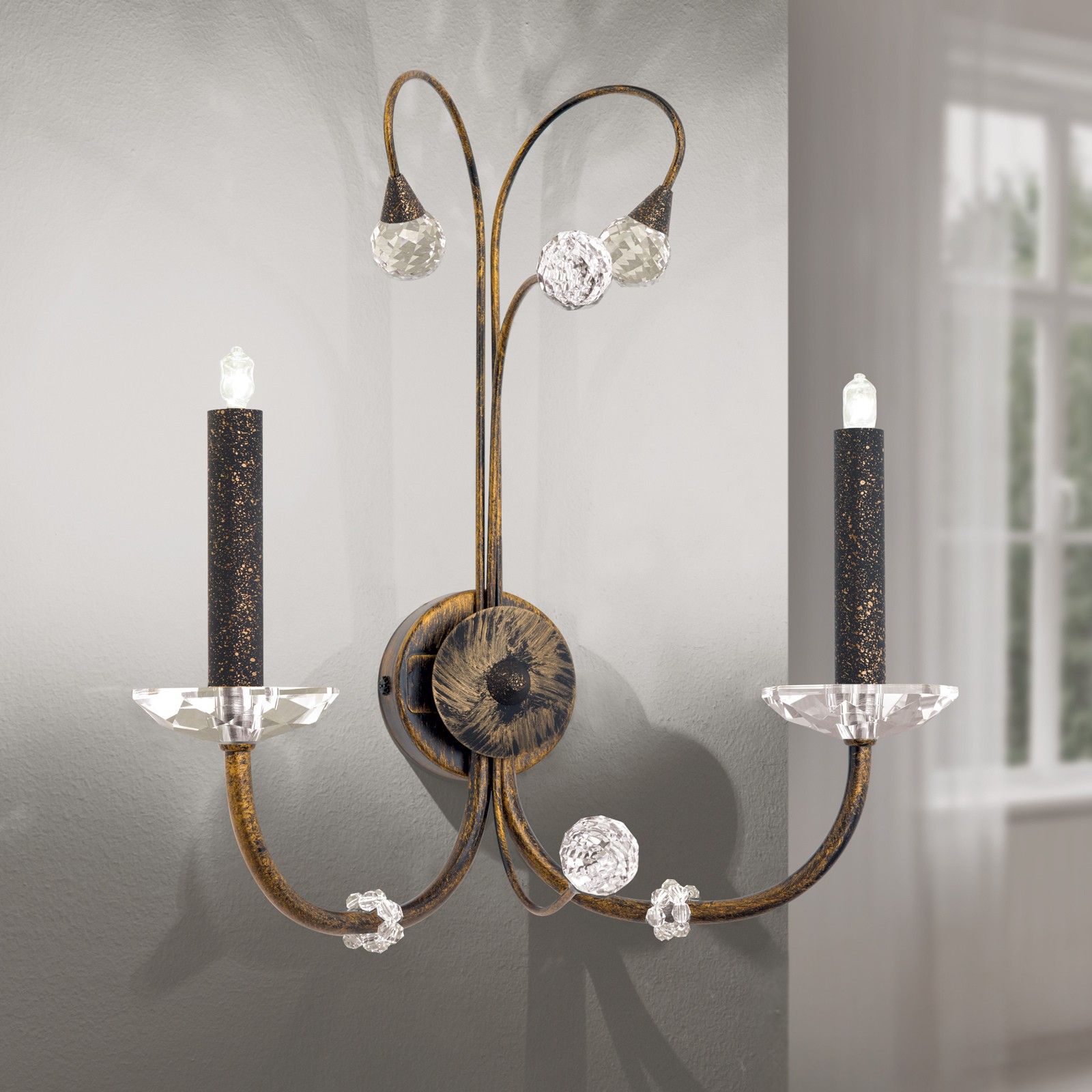 Wandleuchte EREMITAGE, 2-flammig, Antik