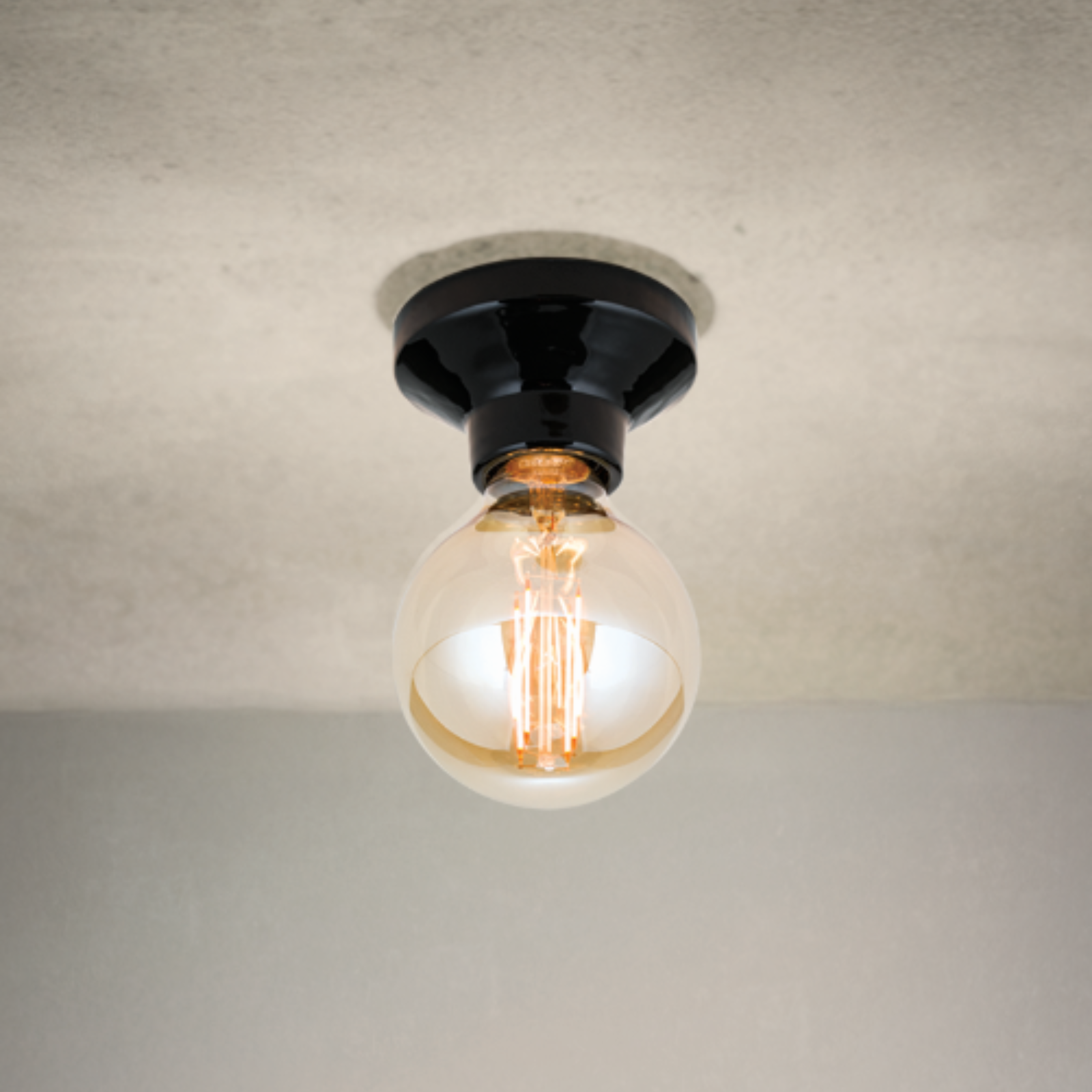 Ceiling light FROST, black, Ceramic