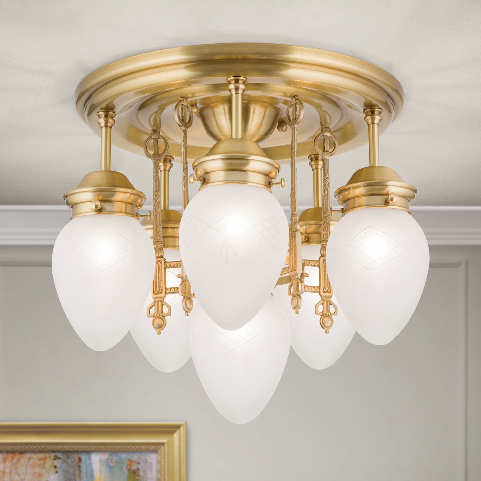 Ceiling chandelier BUDAPEST, 6-flames, bronze