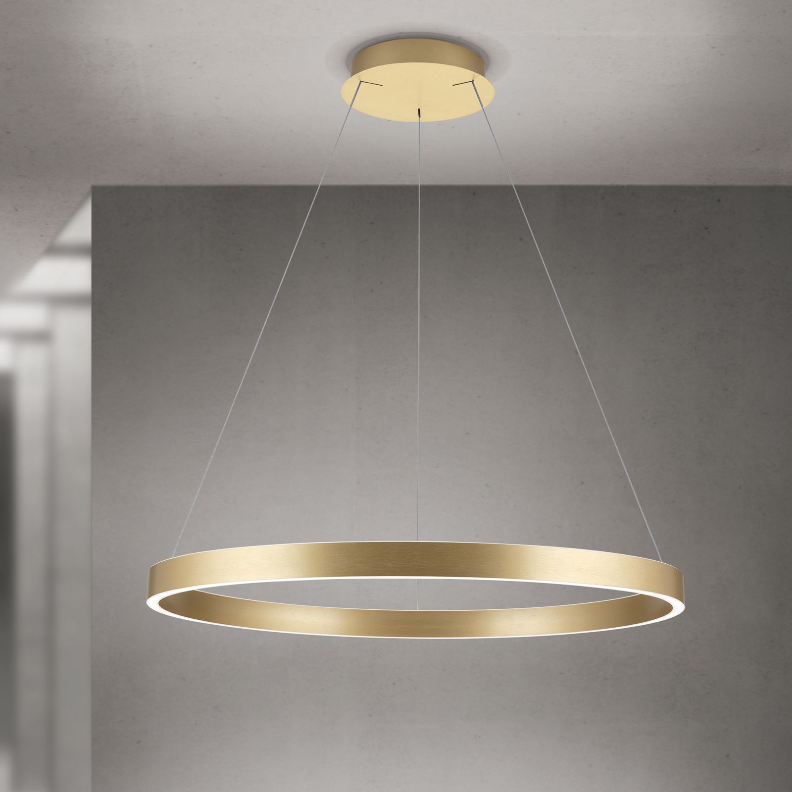 Hängeleuchte KOLK, Ø 80cm, gold-matt