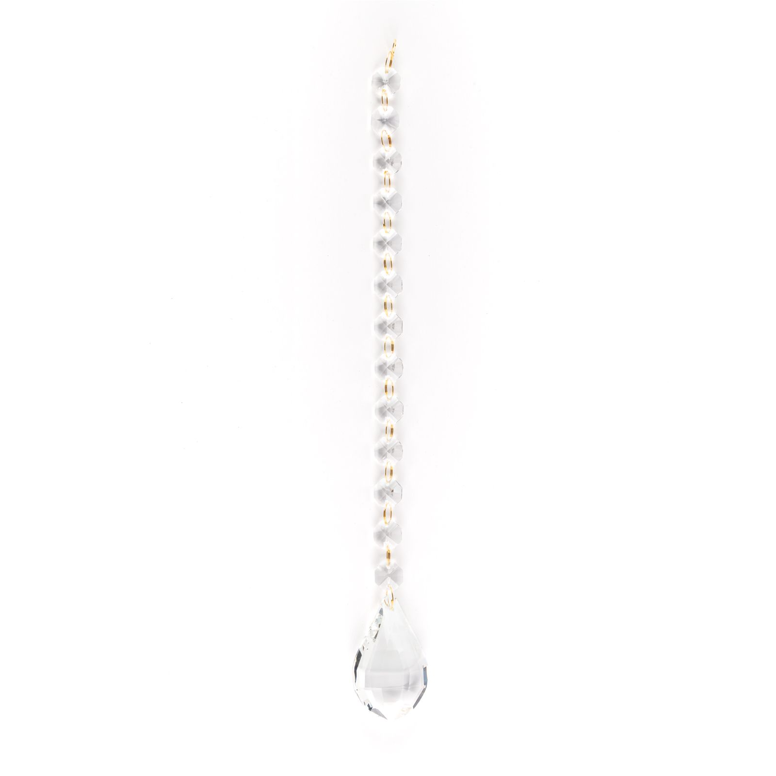 Cchandelier crystal, 13 octagons and 1 almond, transparent