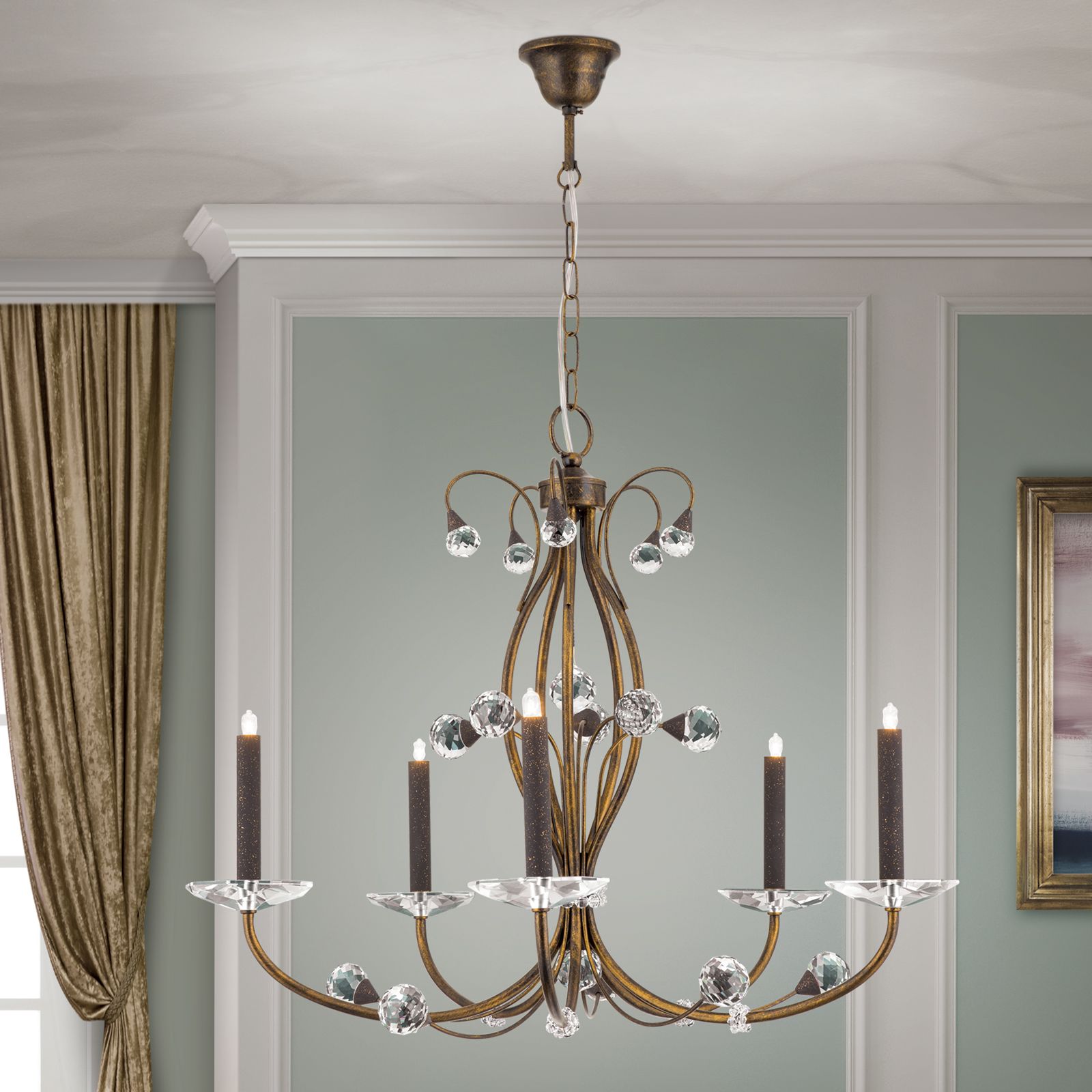 Chandelier EREMITAGE, 5-flames, Antique