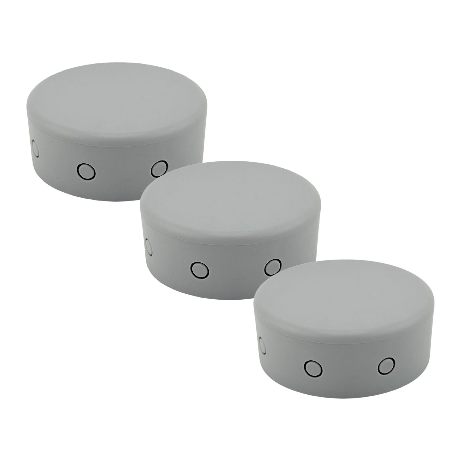 Junction box set, 3 pieces, PVC, Ø 70 mm, grey